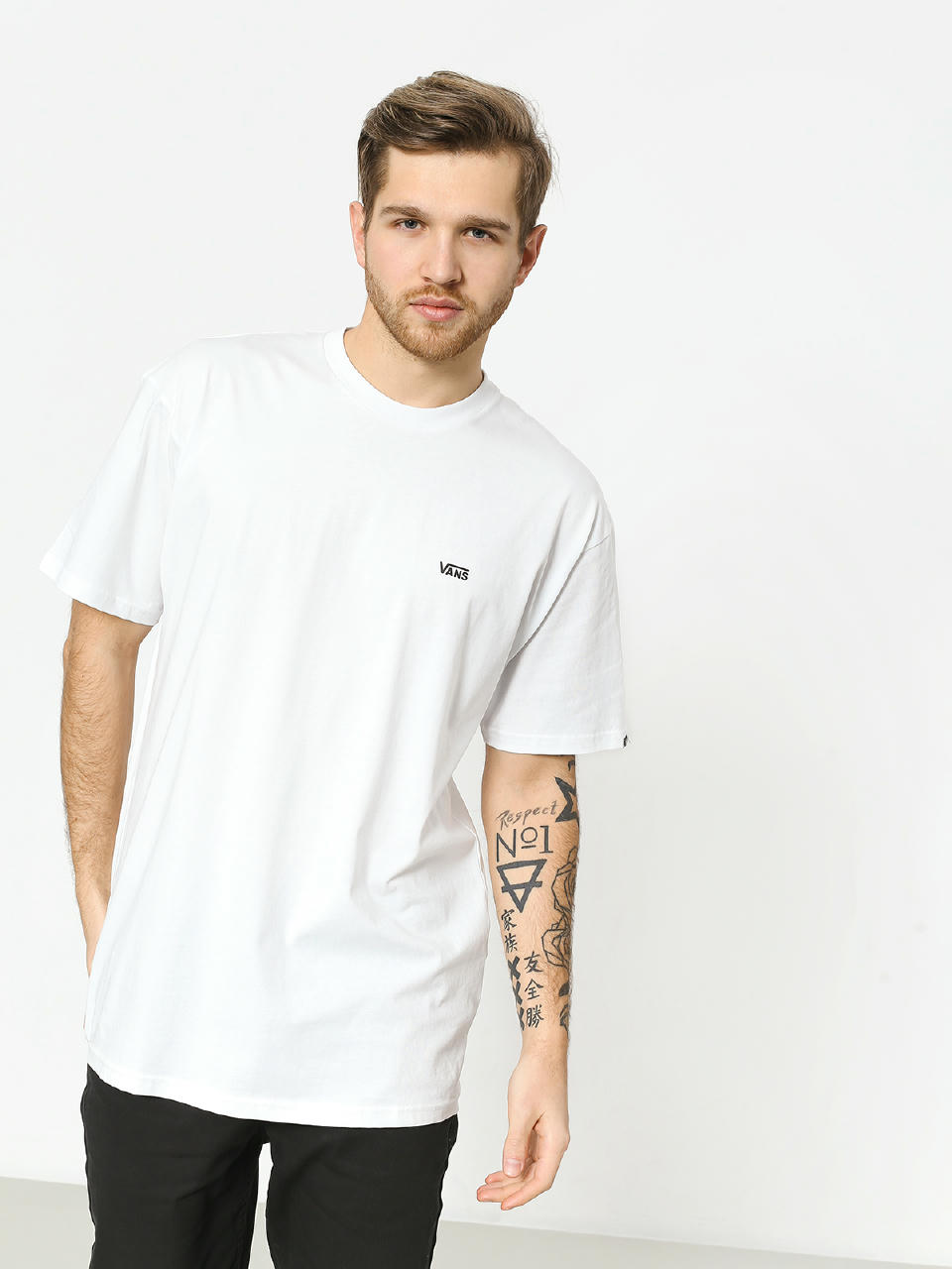 Тениска Vans Left Chest Logo (white/black)