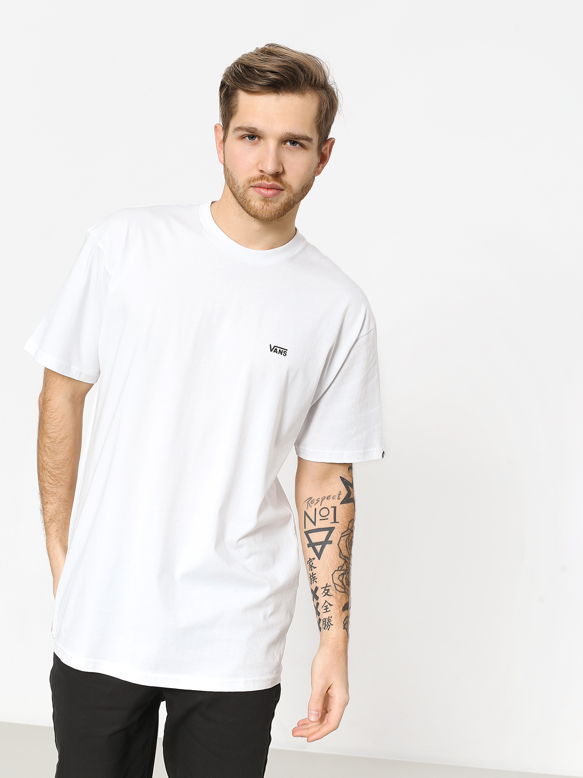 Тениска Vans Left Chest Logo (white/black)