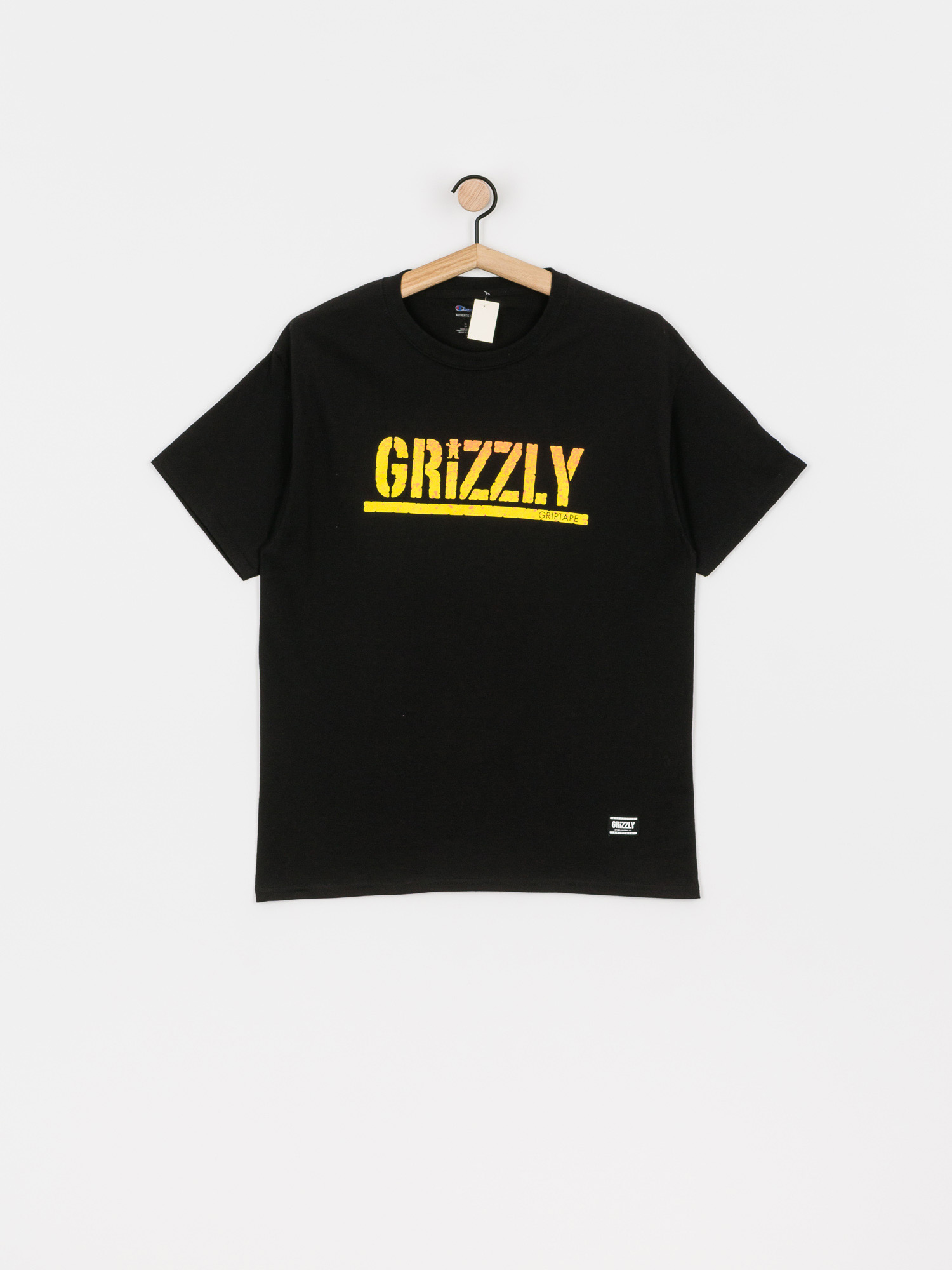Тениска Grizzly Griptape X Champion Stamp Fadeaway (black)