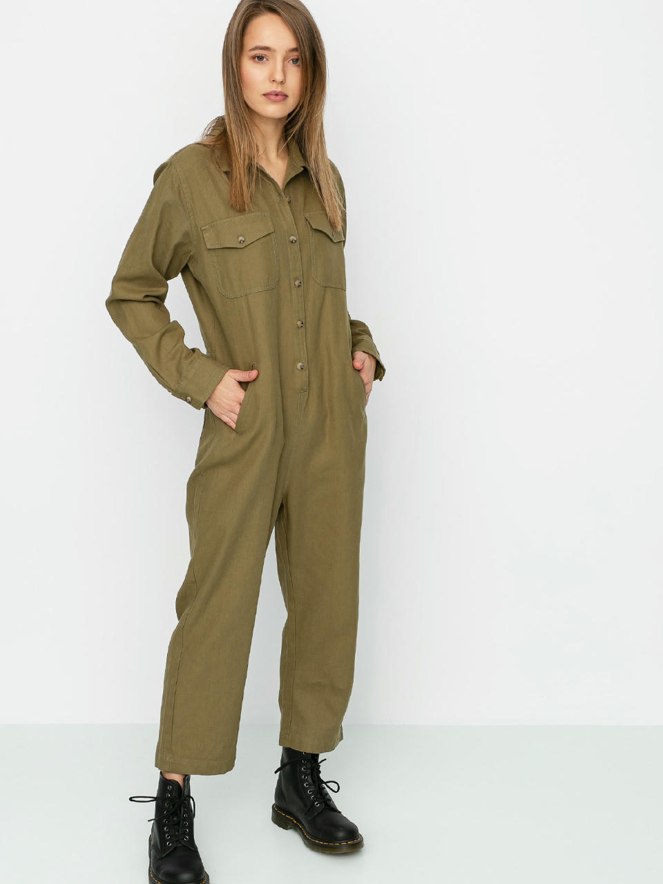 Дамски комбинезон Brixton Melbourne Crop Coverall (washed olive)