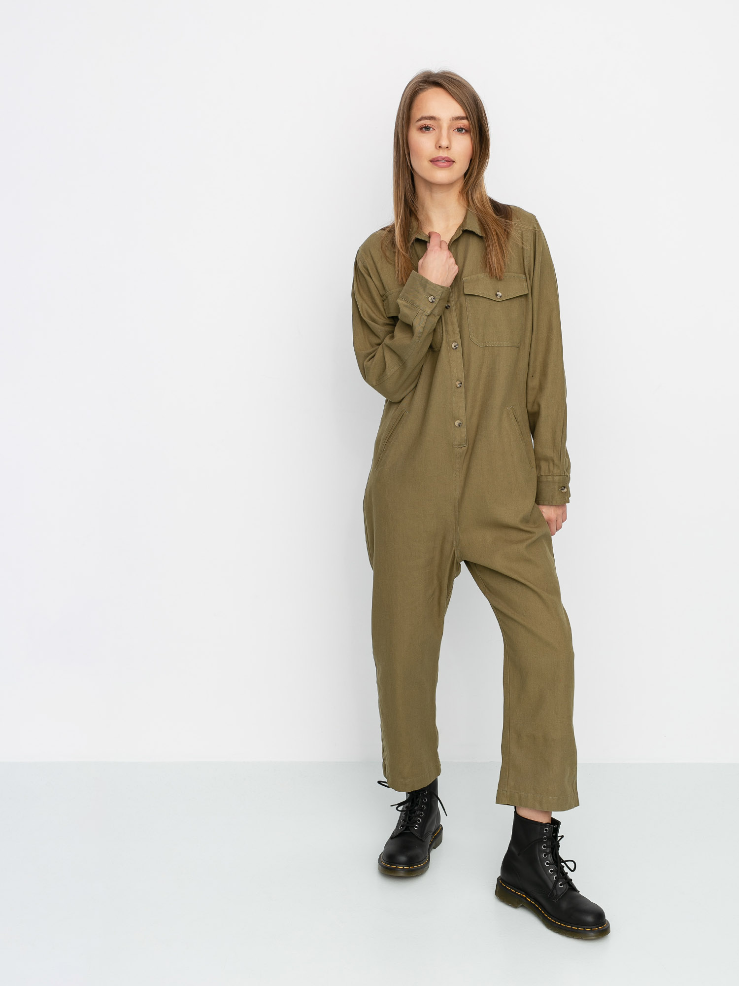 Дамски комбинезон Brixton Melbourne Crop Coverall (washed olive)