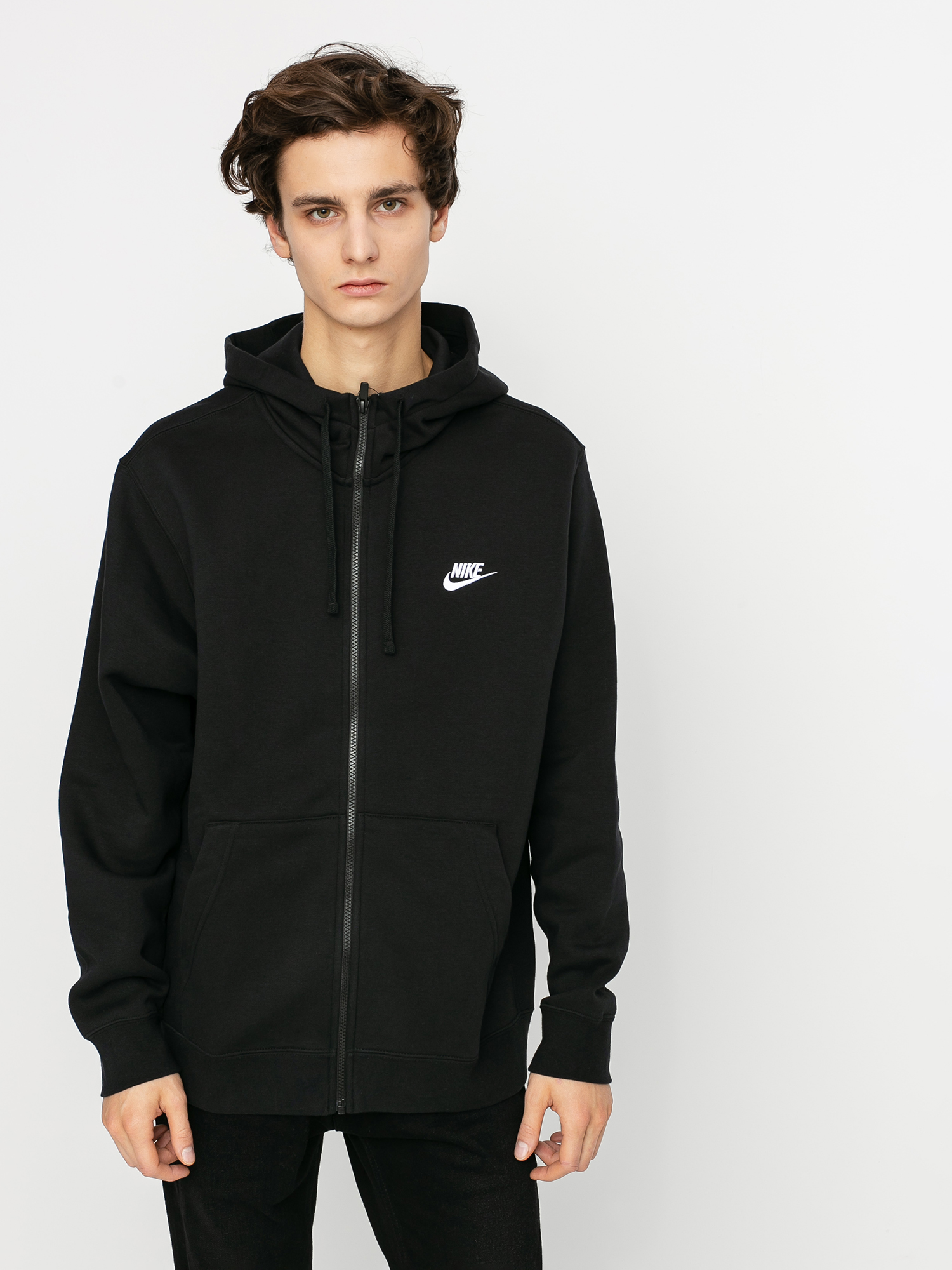 Суитшърт с качулка Nike Sportswear Club ZHD (black/black/white)