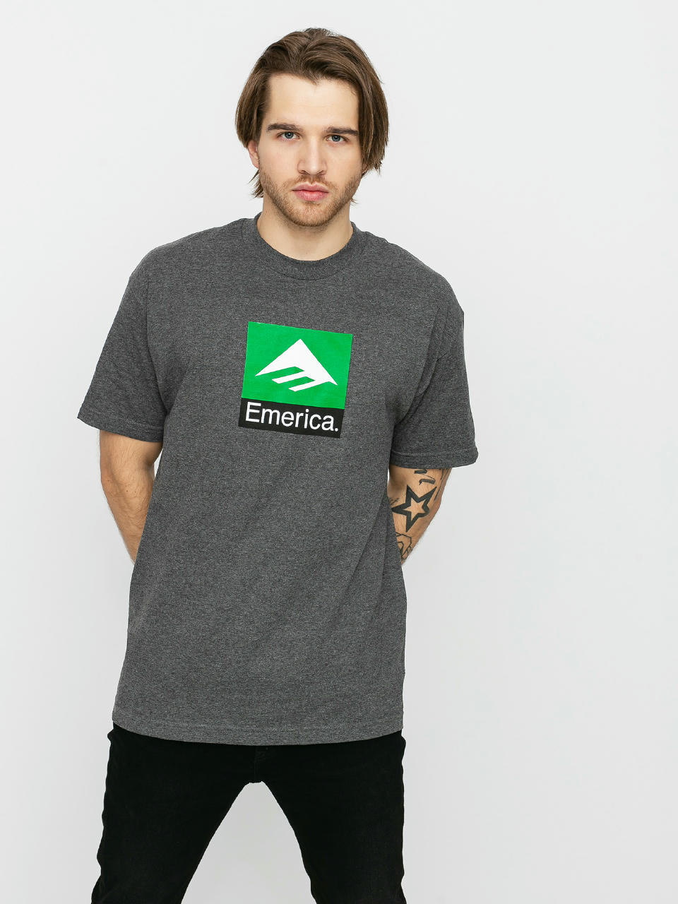 Тениска Emerica Classic Combo (charcoal/heather)