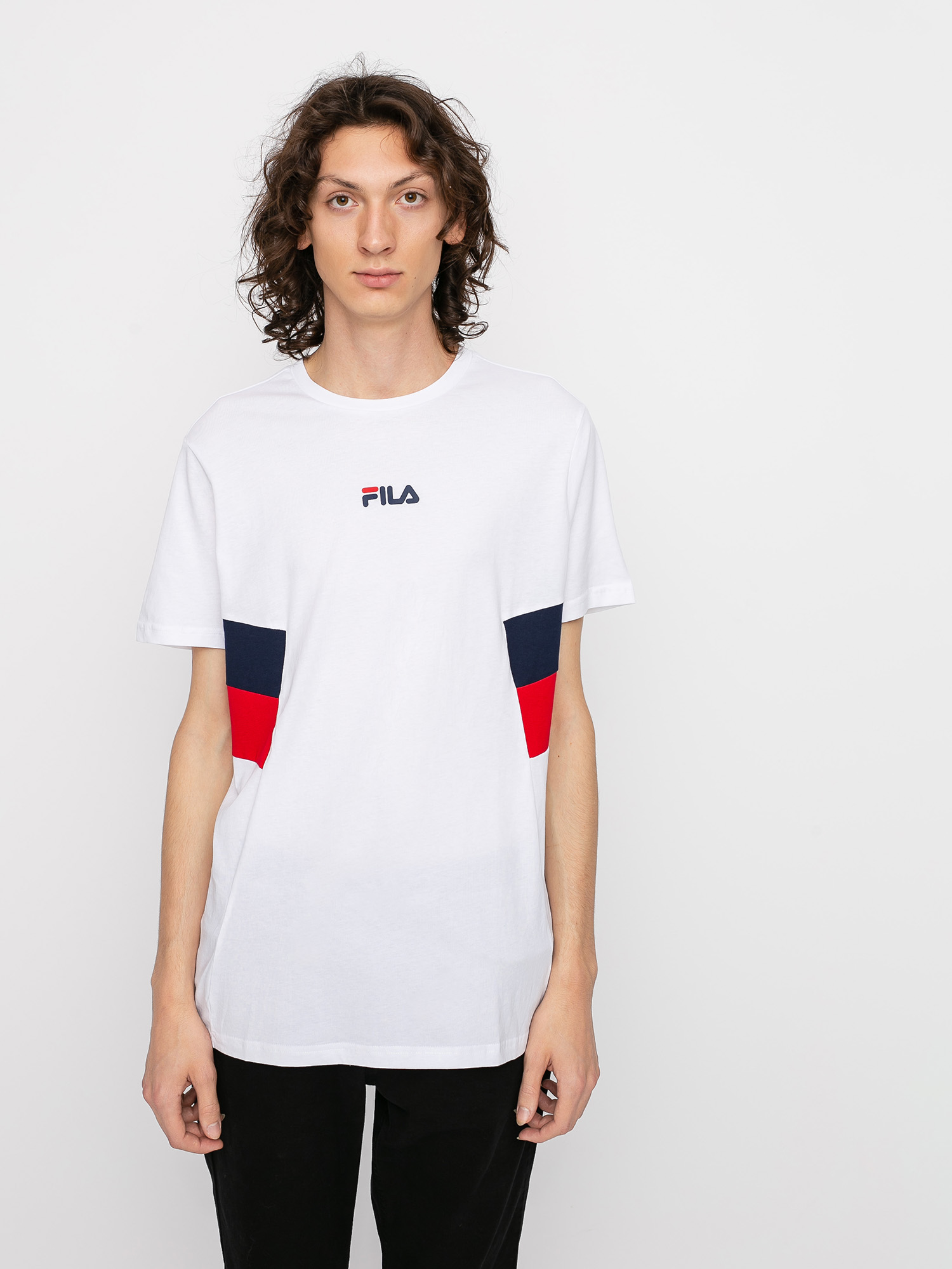 Тениска Fila Barry (bright white/black iris/true red)