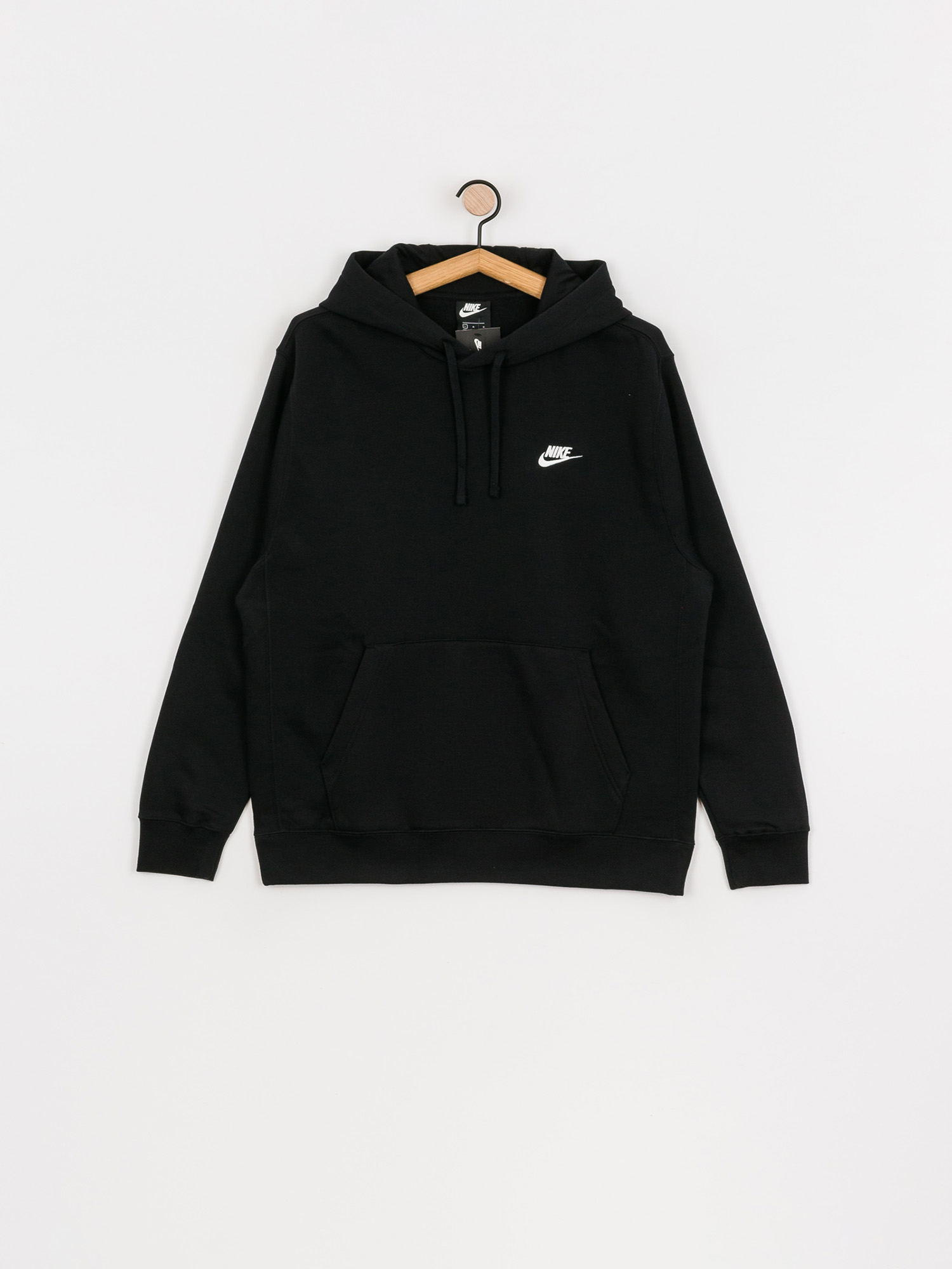 Nike Суитшърт с качулка Club Hoodie Po Bb HD (black/black/white)