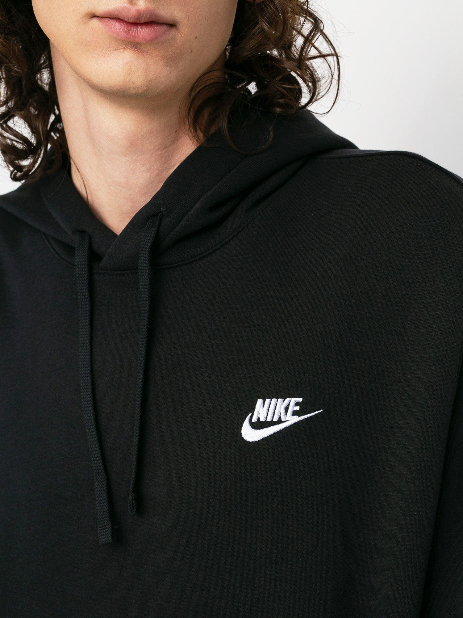 Nike Суитшърт с качулка Club Hoodie Po Bb HD (black/black/white)