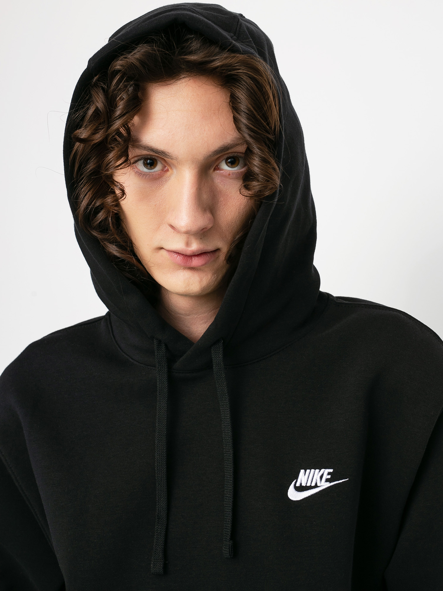 Nike Суитшърт с качулка Club Hoodie Po Bb HD (black/black/white)