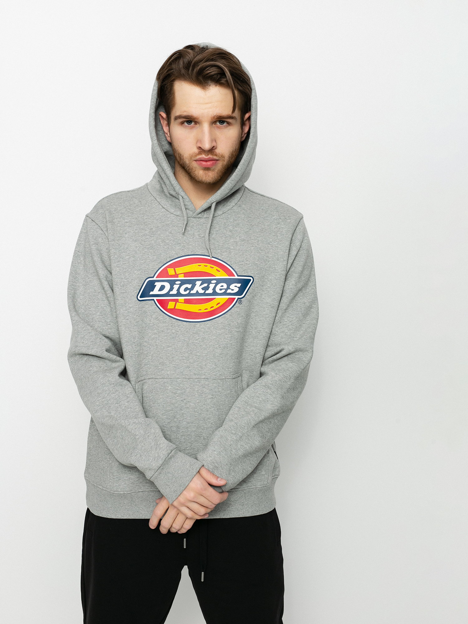 Суитшърт с качулка Dickies Icon Logo HD (grey melange)