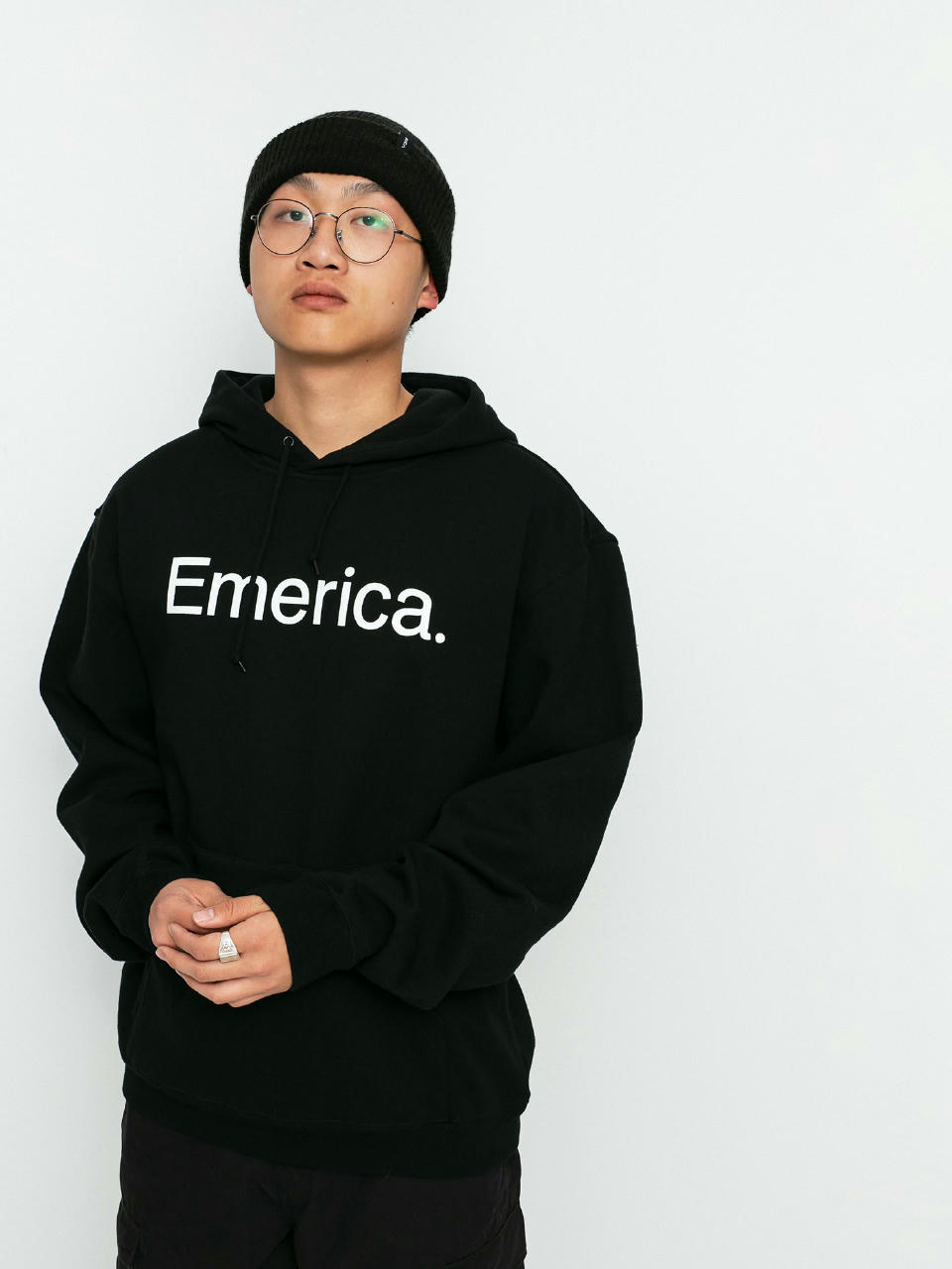 Суитшърт с качулка Emerica Pure Logo HD (black)