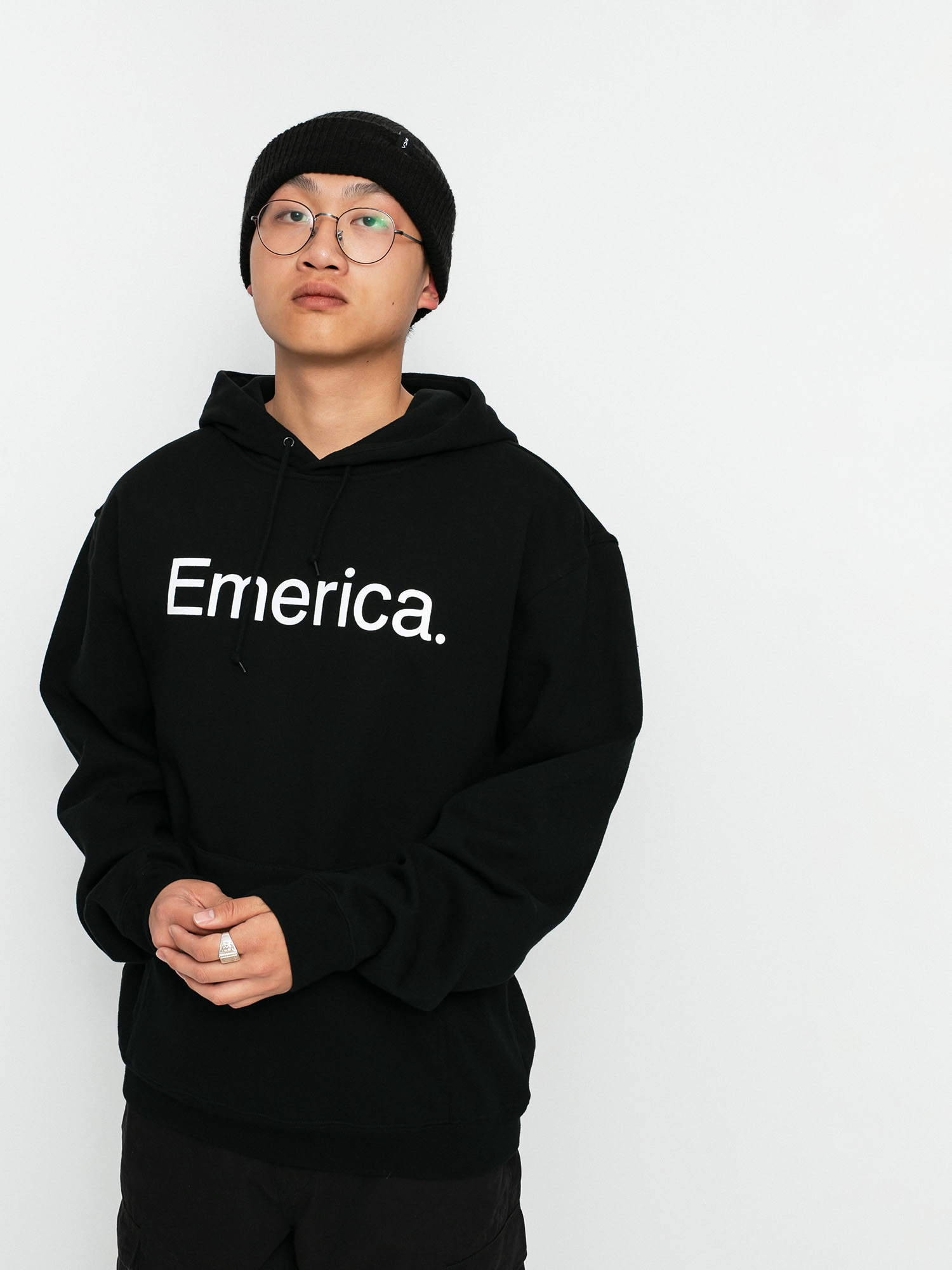 Суитшърт с качулка Emerica Pure Logo HD (black)