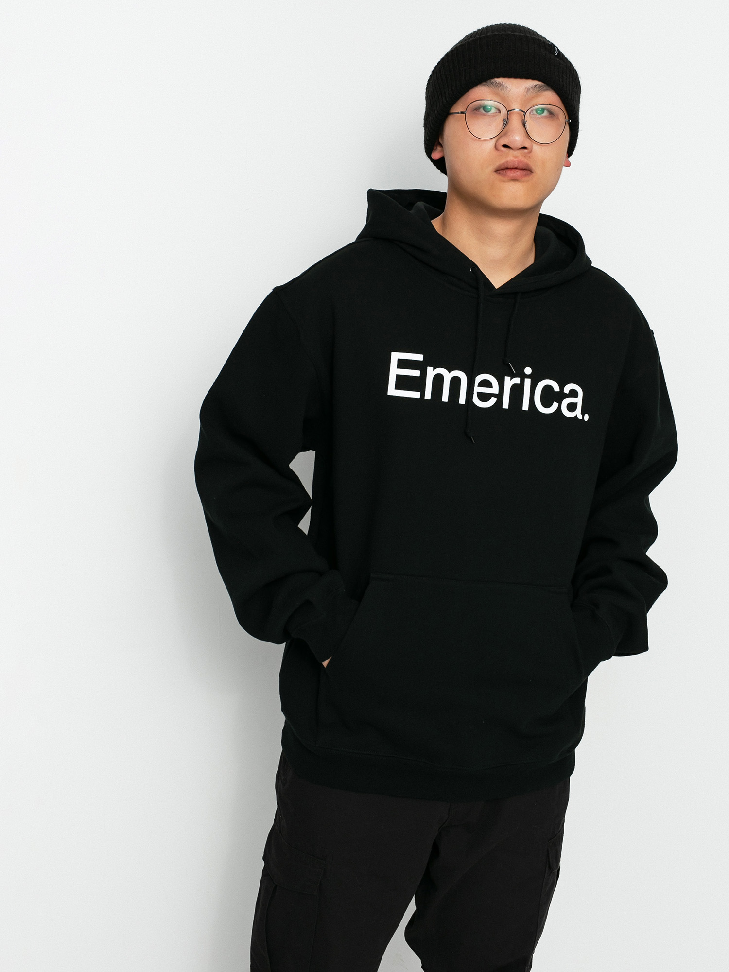 Суитшърт с качулка Emerica Pure Logo HD (black)