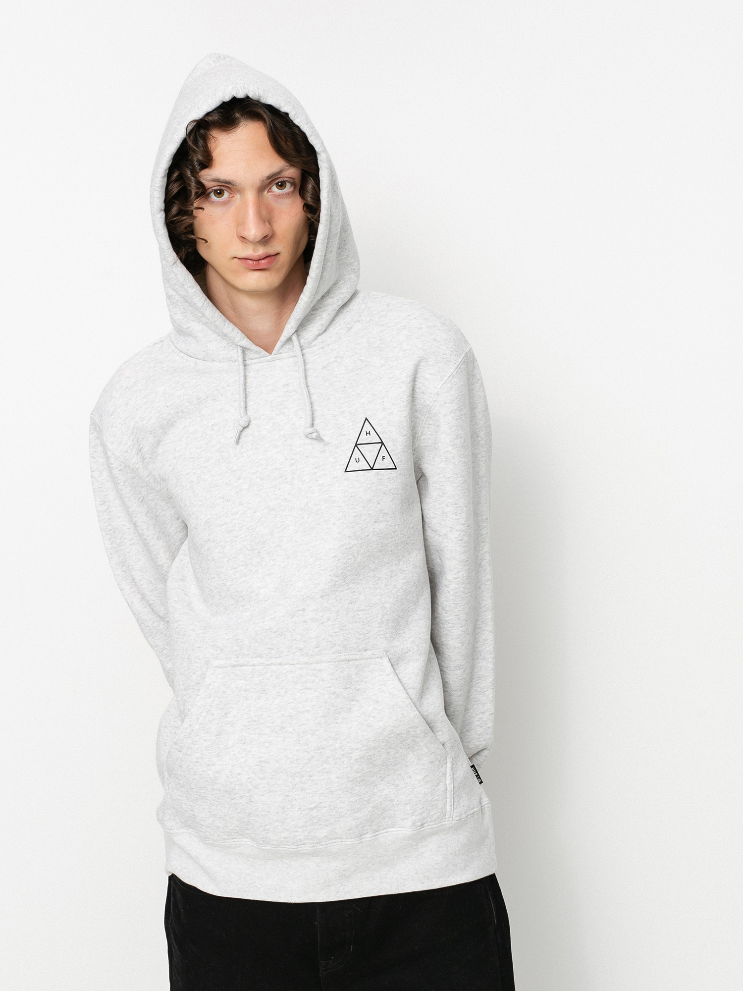 Суитшърт с качулка HUF Essentials TT HD (athletic heather)