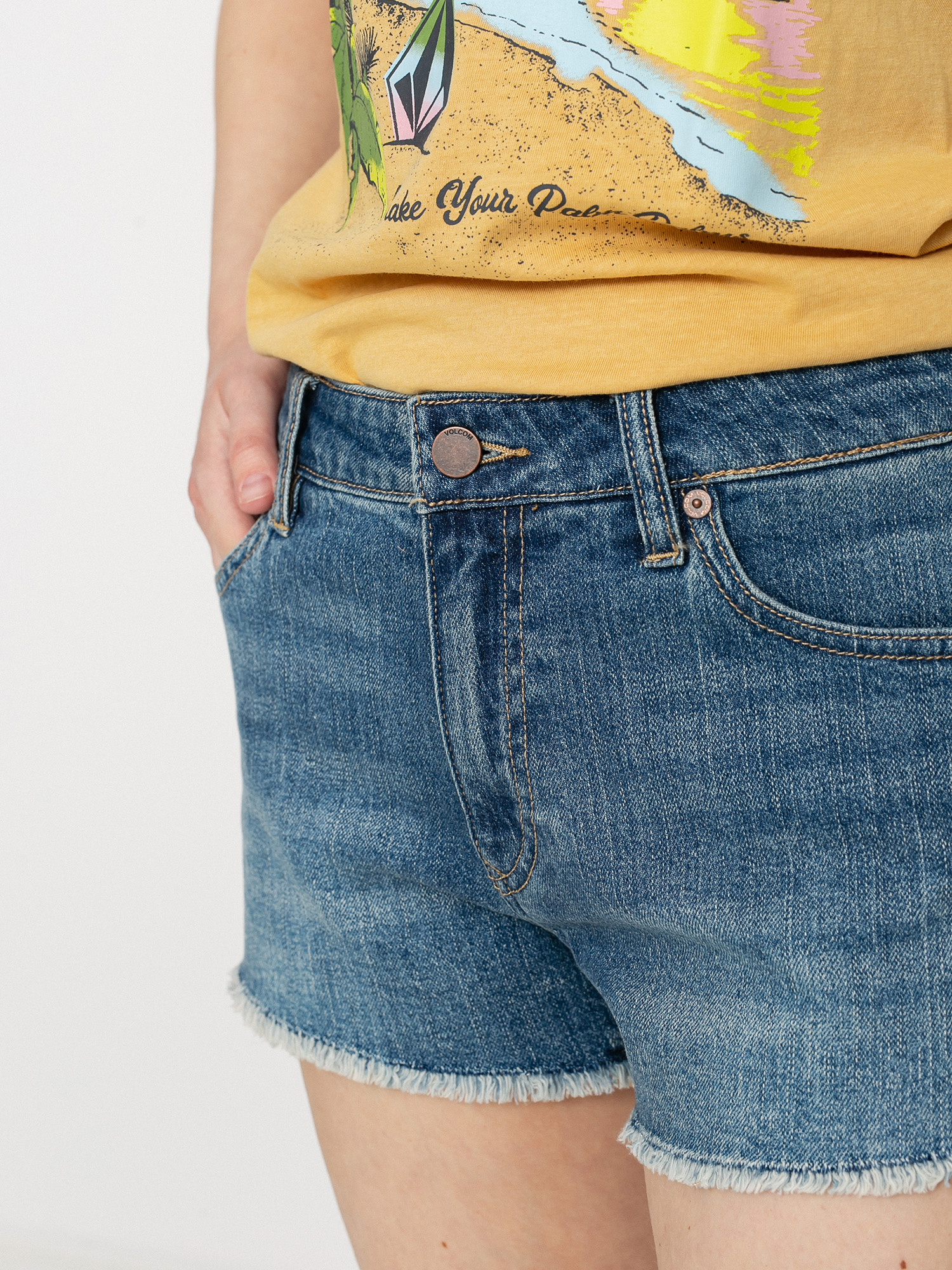 Къси панталони Volcom Stoney Stretch Wmn (blue swift wash)