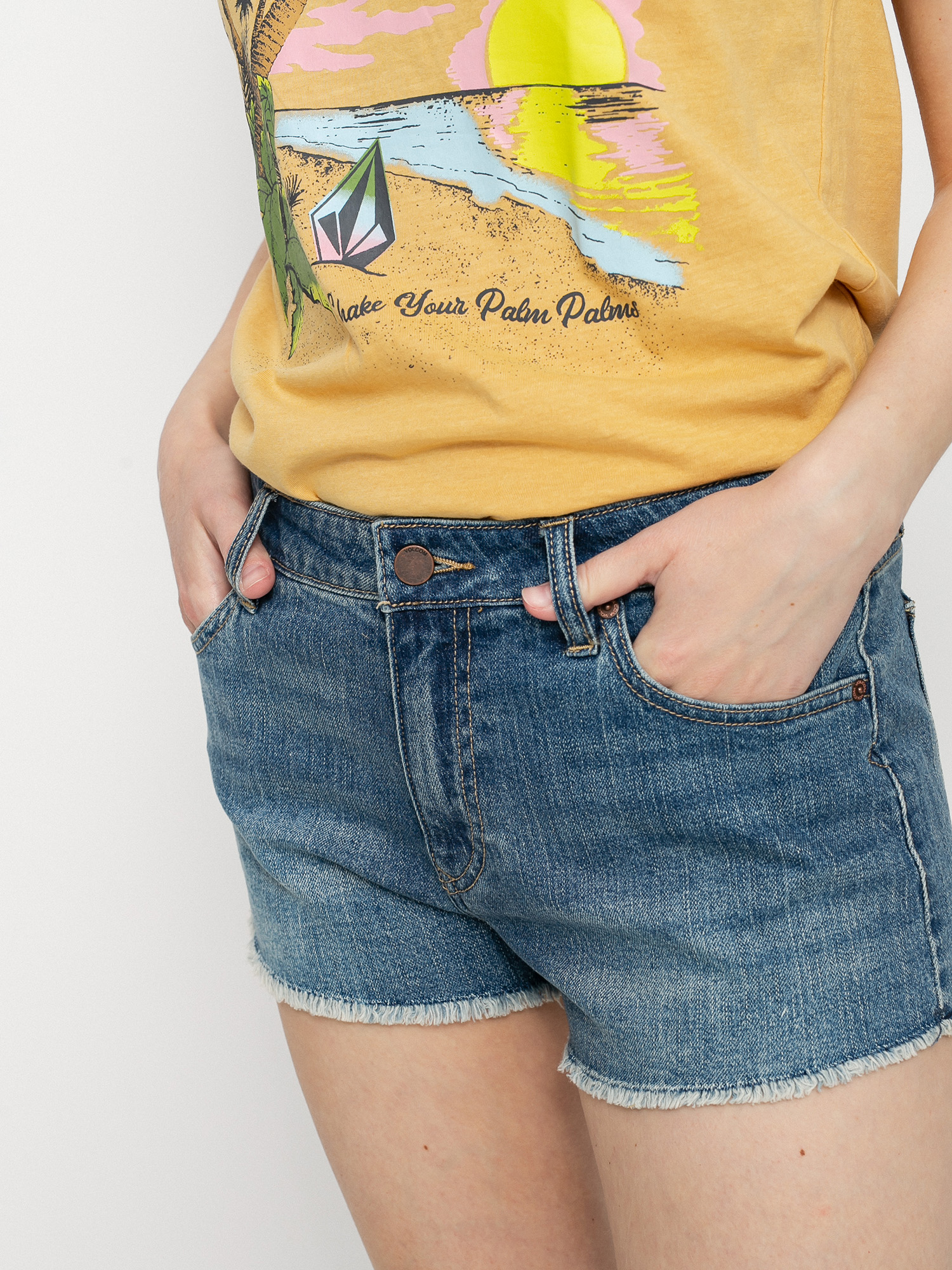 Къси панталони Volcom Stoney Stretch Wmn (blue swift wash)