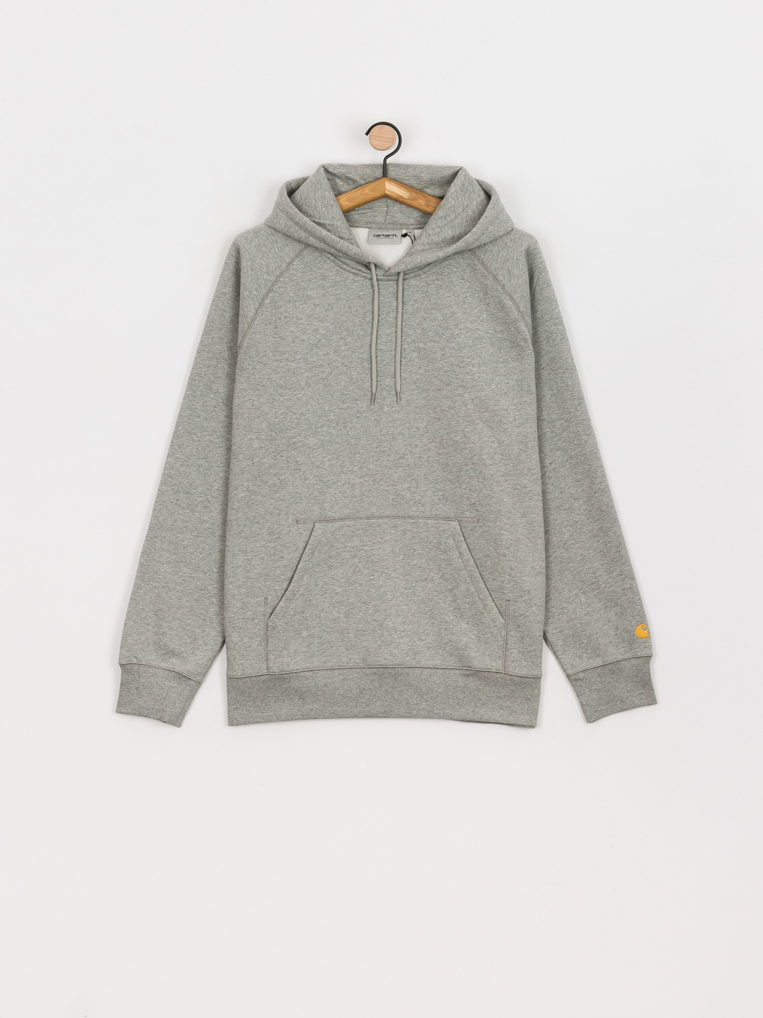 Суитшърт с качулка Carhartt WIP Chase HD (grey heather/gold)