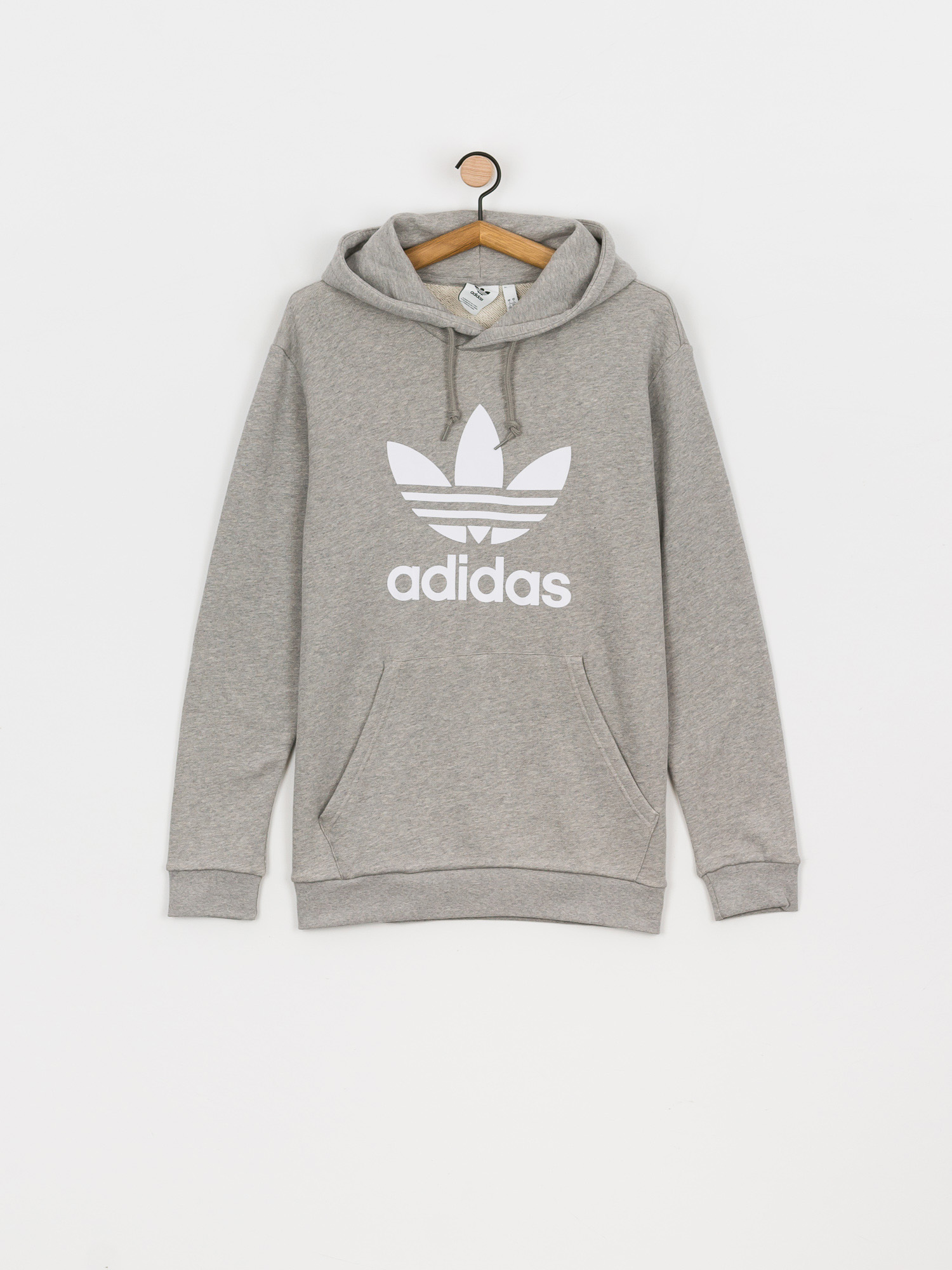 Суитшърт с качулка adidas Originals Trefoil HD (mgreyh/white)