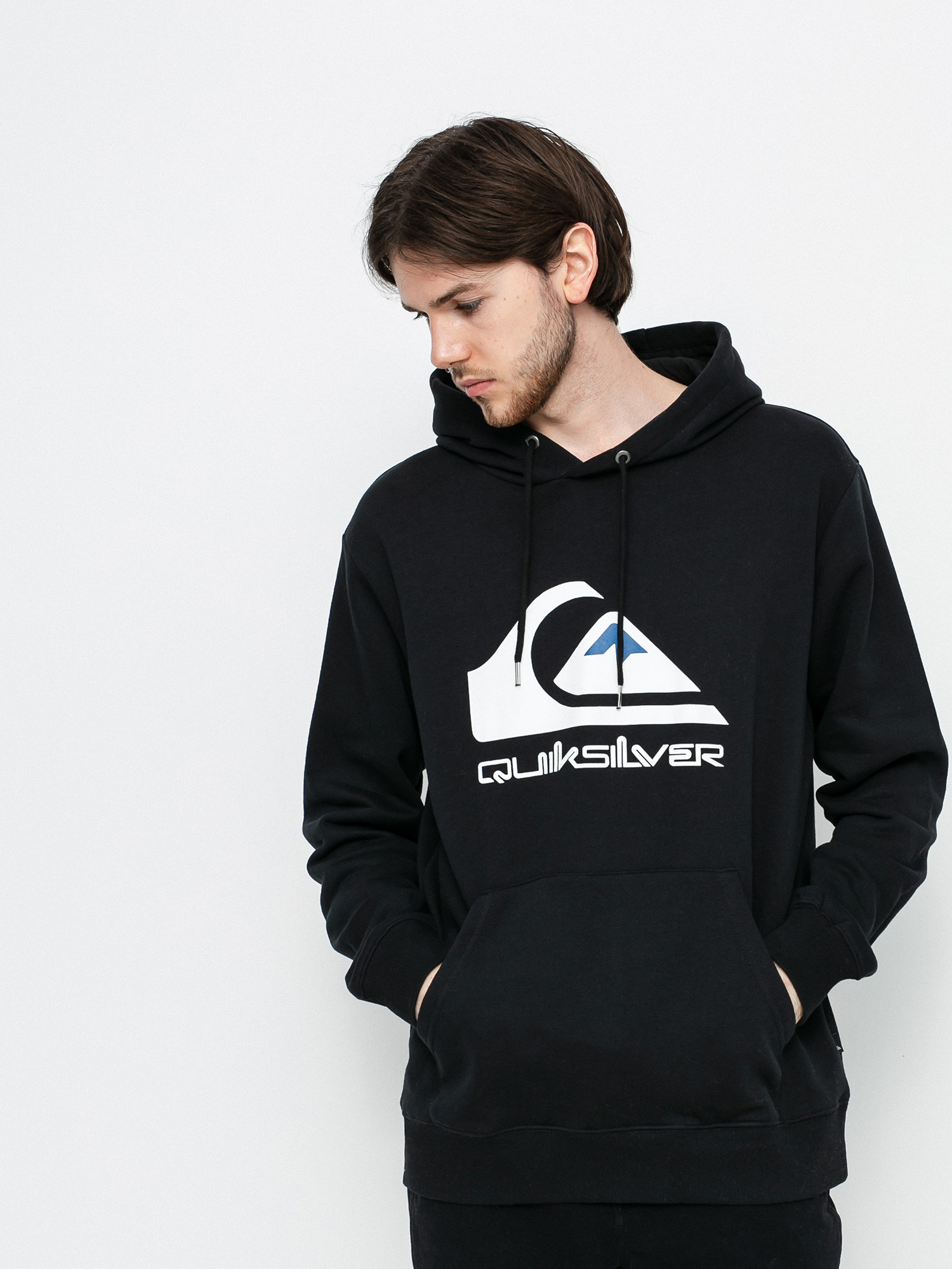 Суитшърт с качулка Quiksilver Big Logo HD (black)