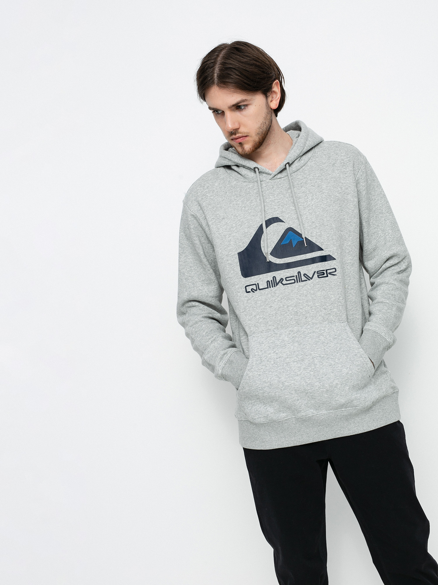 Суитшърт с качулка Quiksilver Big Logo HD (athletic heather)