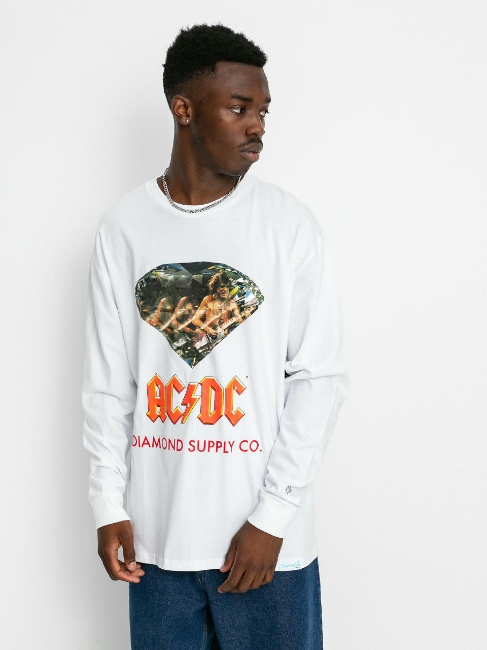 Блузи Diamond Supply Co. AC/DC Diamond (white)