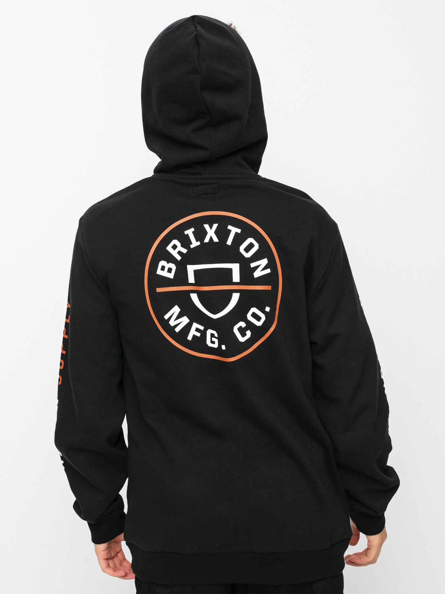 Суитшърт с качулка Brixton Crest HD (black/caramel/white)