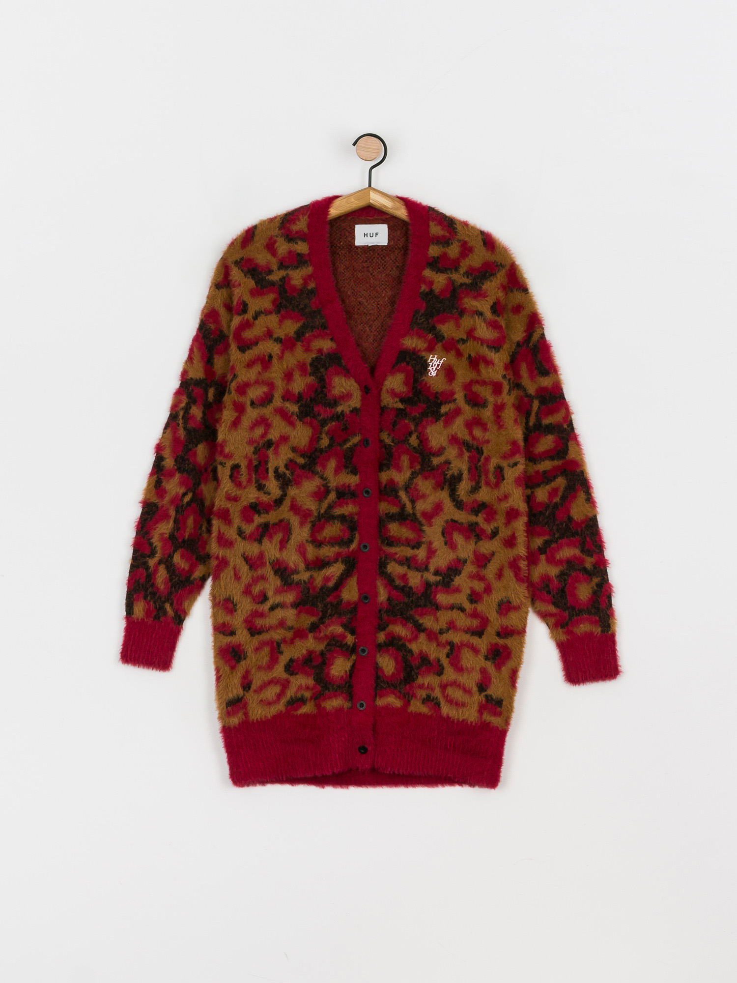 Пуловер HUF Leopard Knit Duster Wmn (bloodstone)