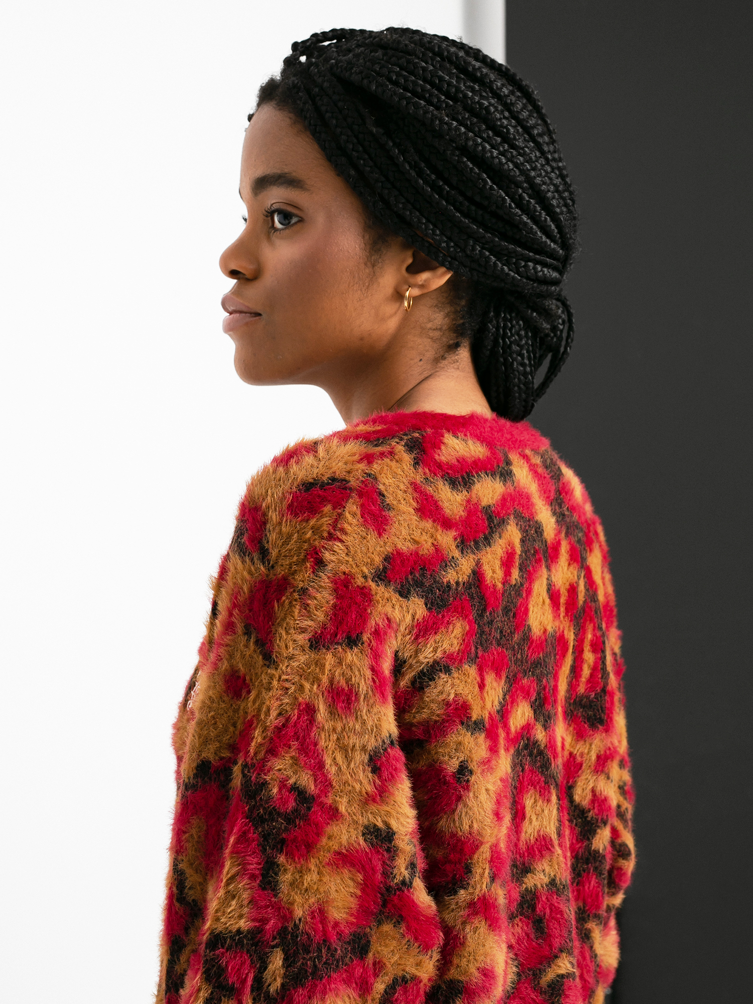 Пуловер HUF Leopard Knit Duster Wmn (bloodstone)