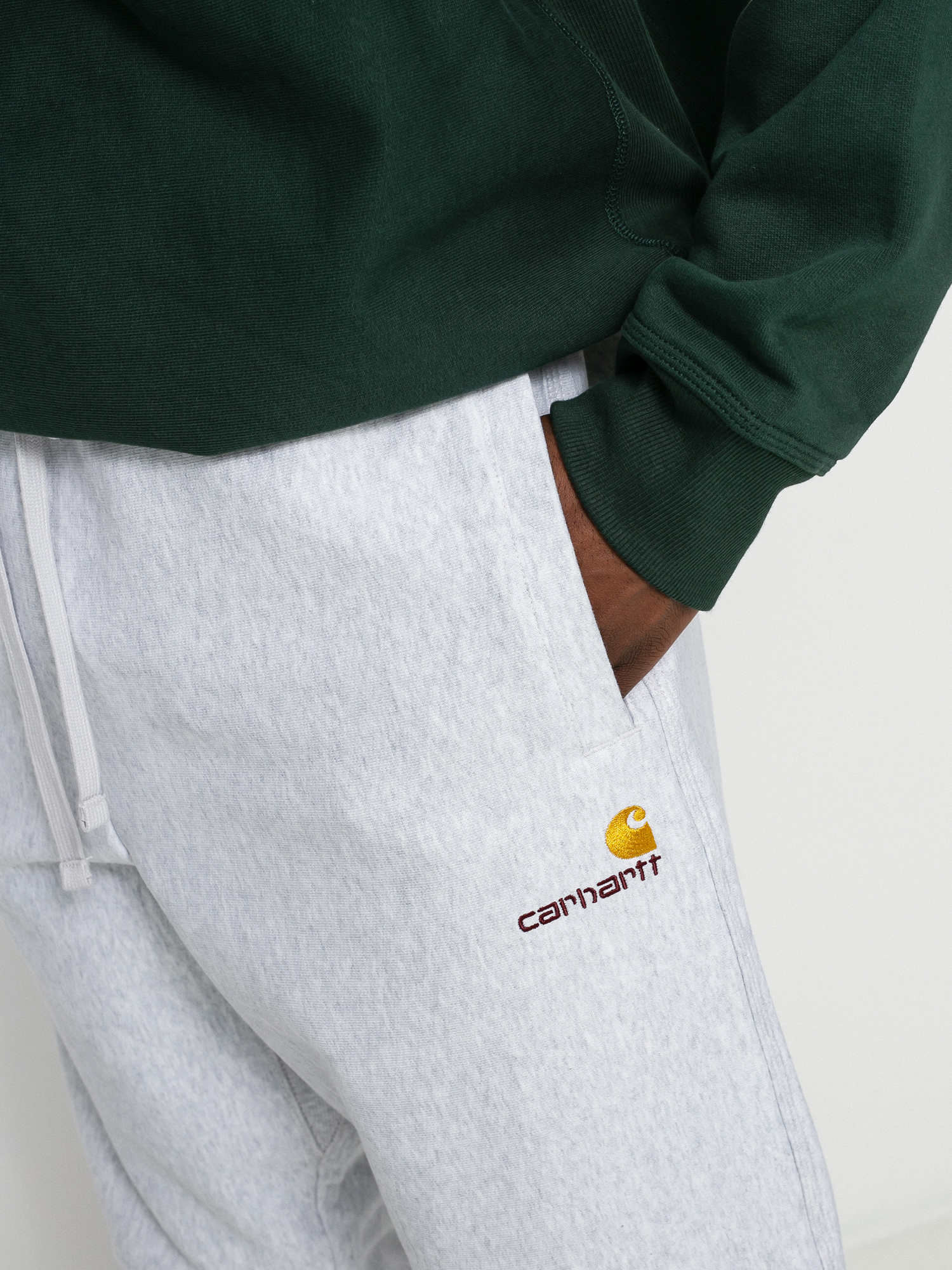 Панталони Carhartt WIP American Script Jogging (ash heather)