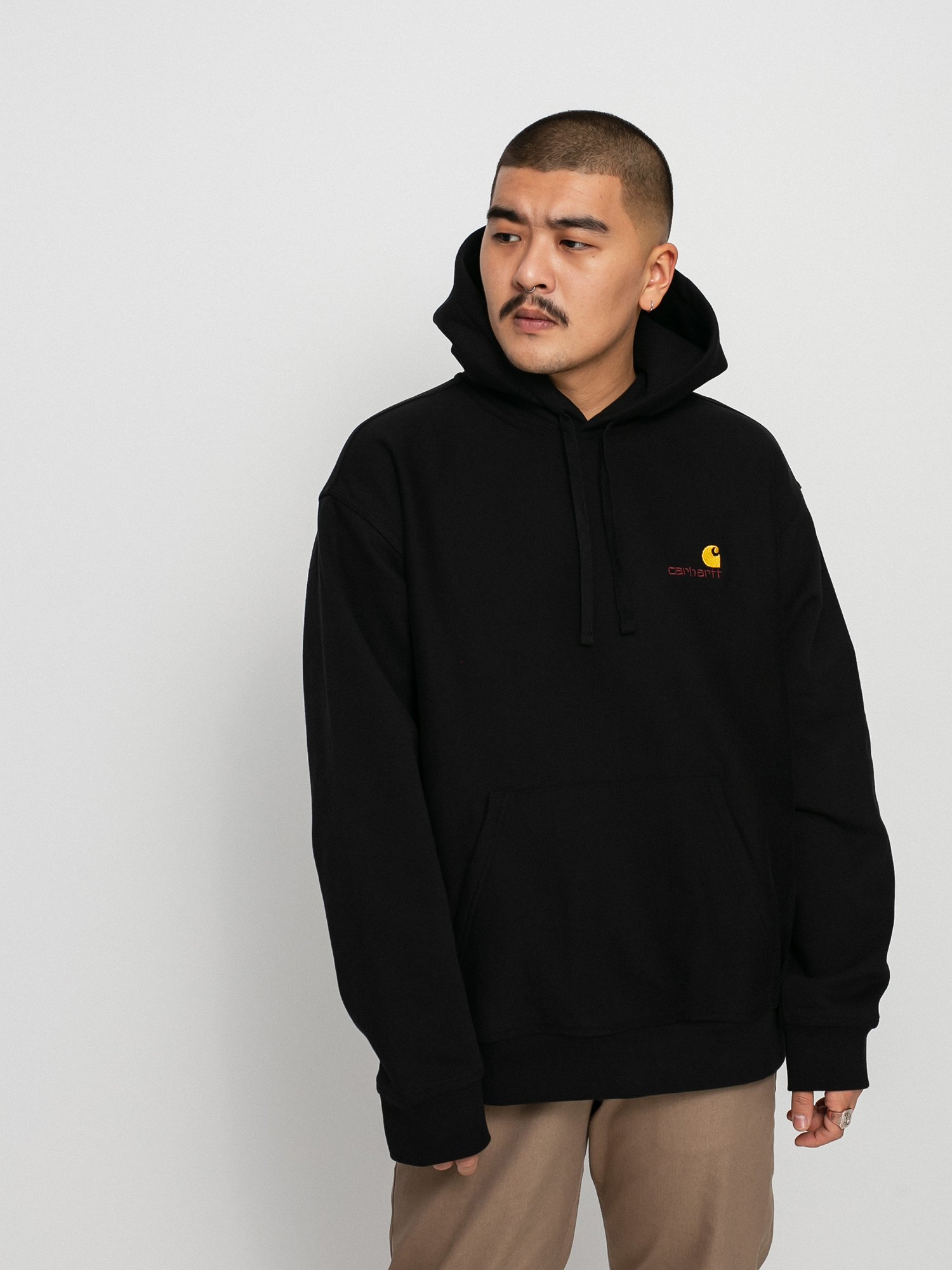 Суитшърт с качулка Carhartt WIP American Script HD (black)