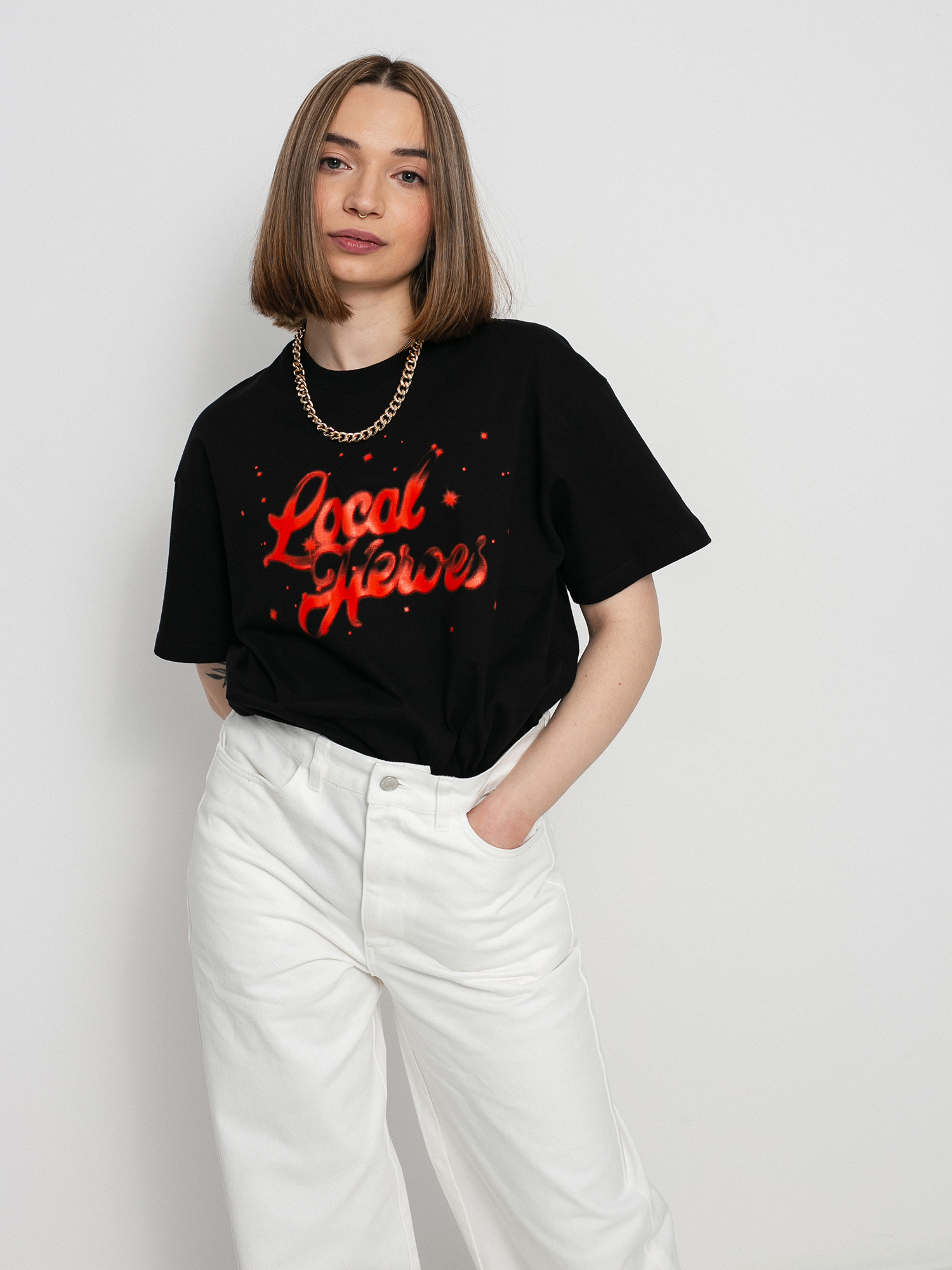 Тениска Local Heroes Lh Red Airbrush Oversized Wmn (black)