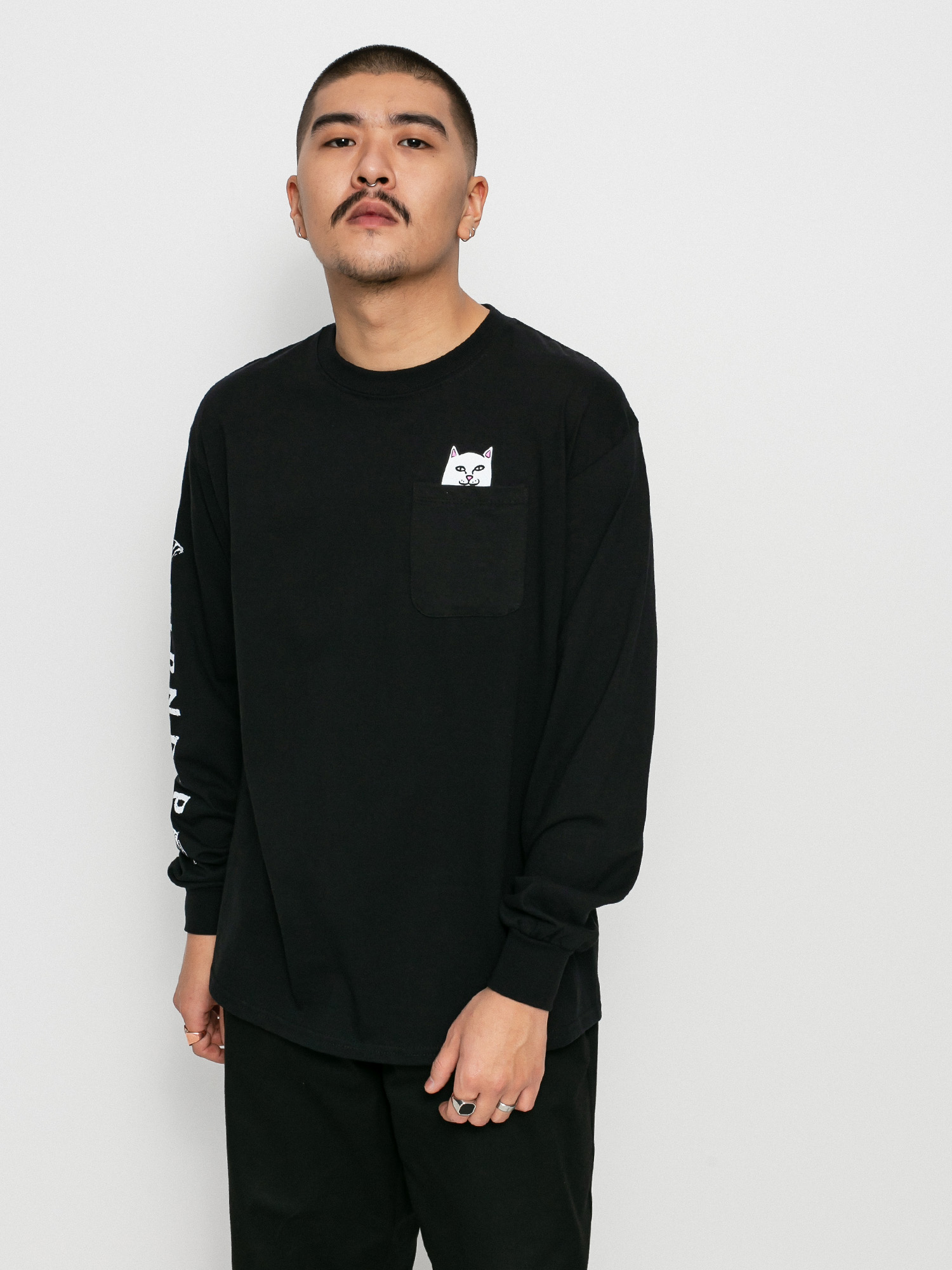 Longsleeve RipNDip Lord Nermal Pocket (black)