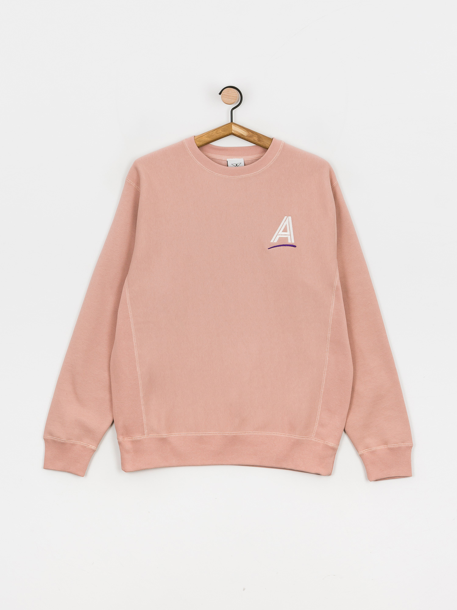 Суитшърт с качулка Alltimers Straight As Embroidered HD (dusty pink)