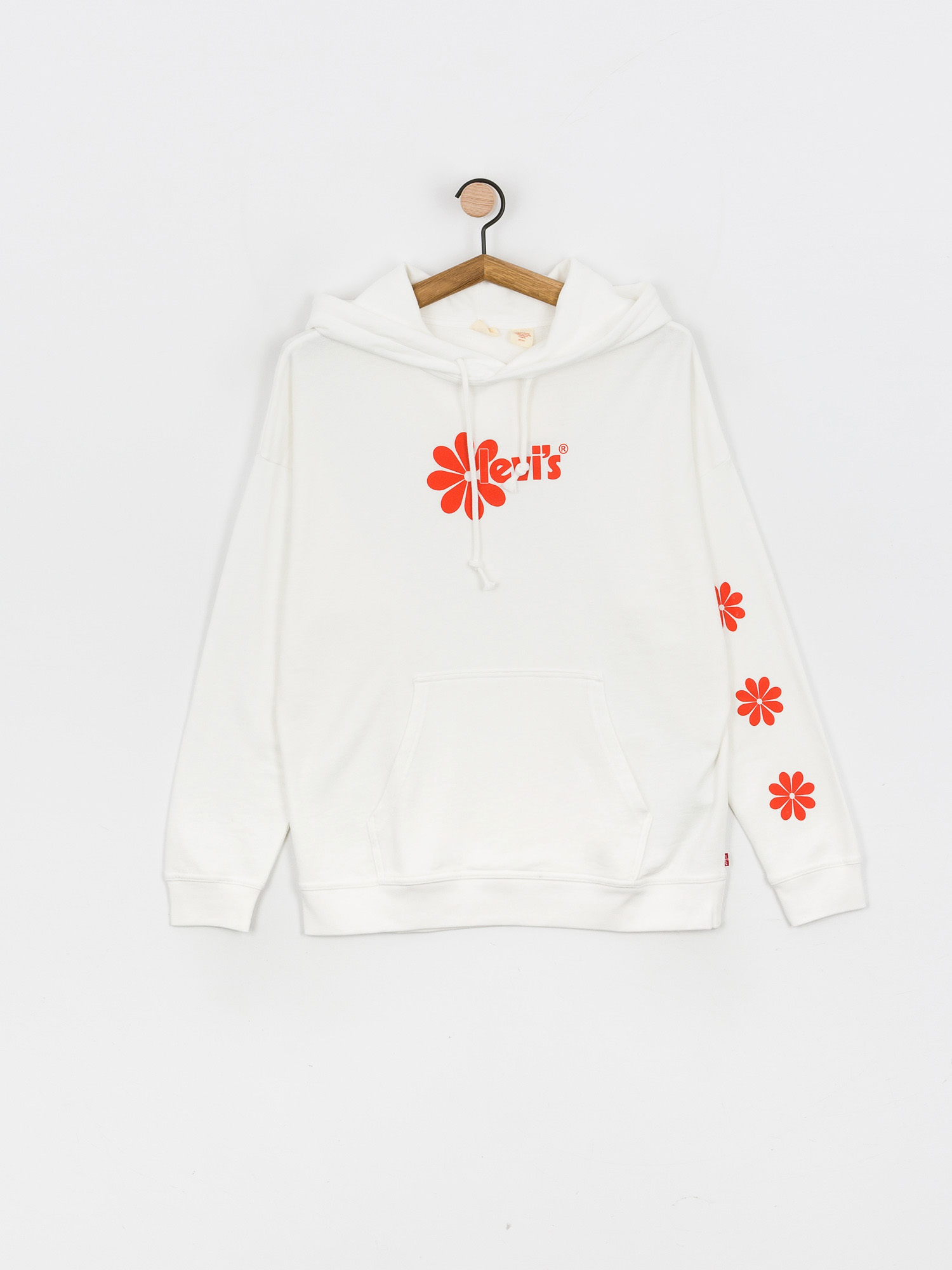 Суитшърт с качулка Levi's® Graphic Rider HD Wmn (daisy chest hit white)