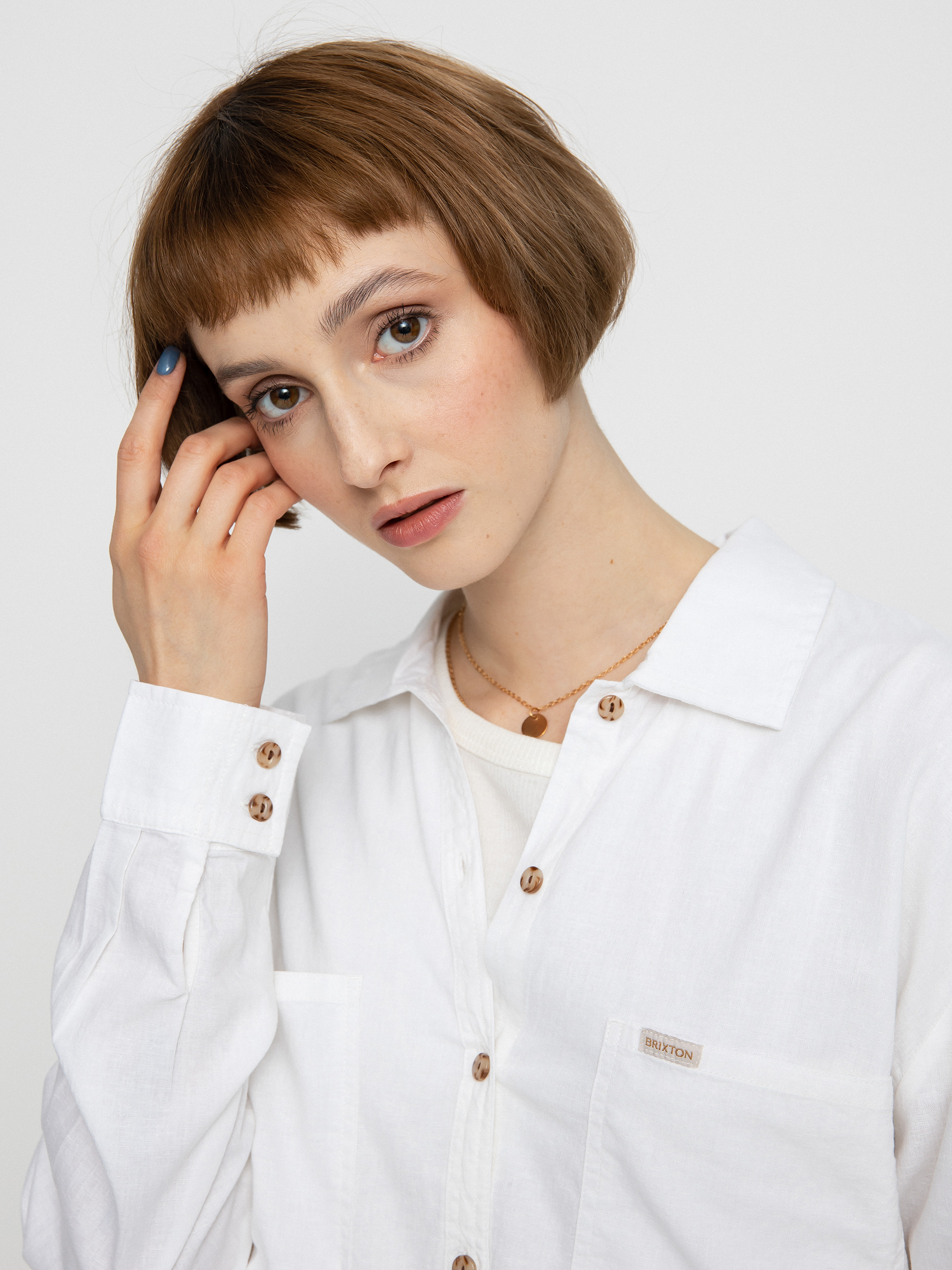Риза Brixton Bowery Overshirt Wmn (white)