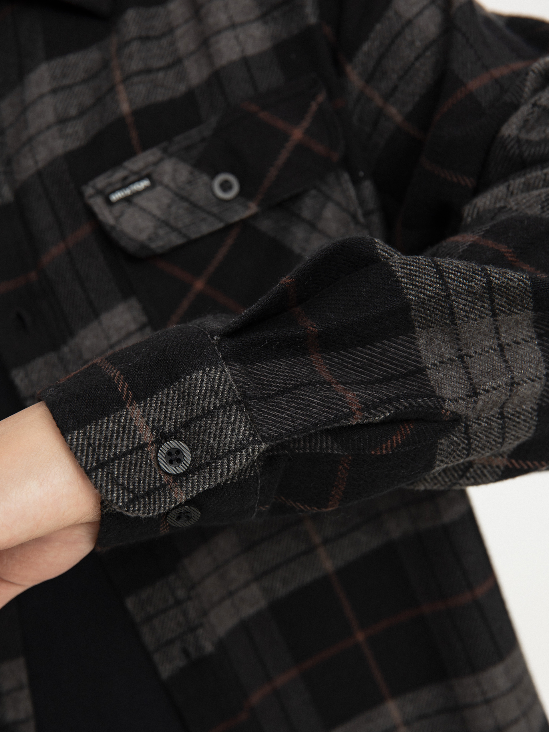 Риза Brixton Bowery Flannel (black/charcoal)