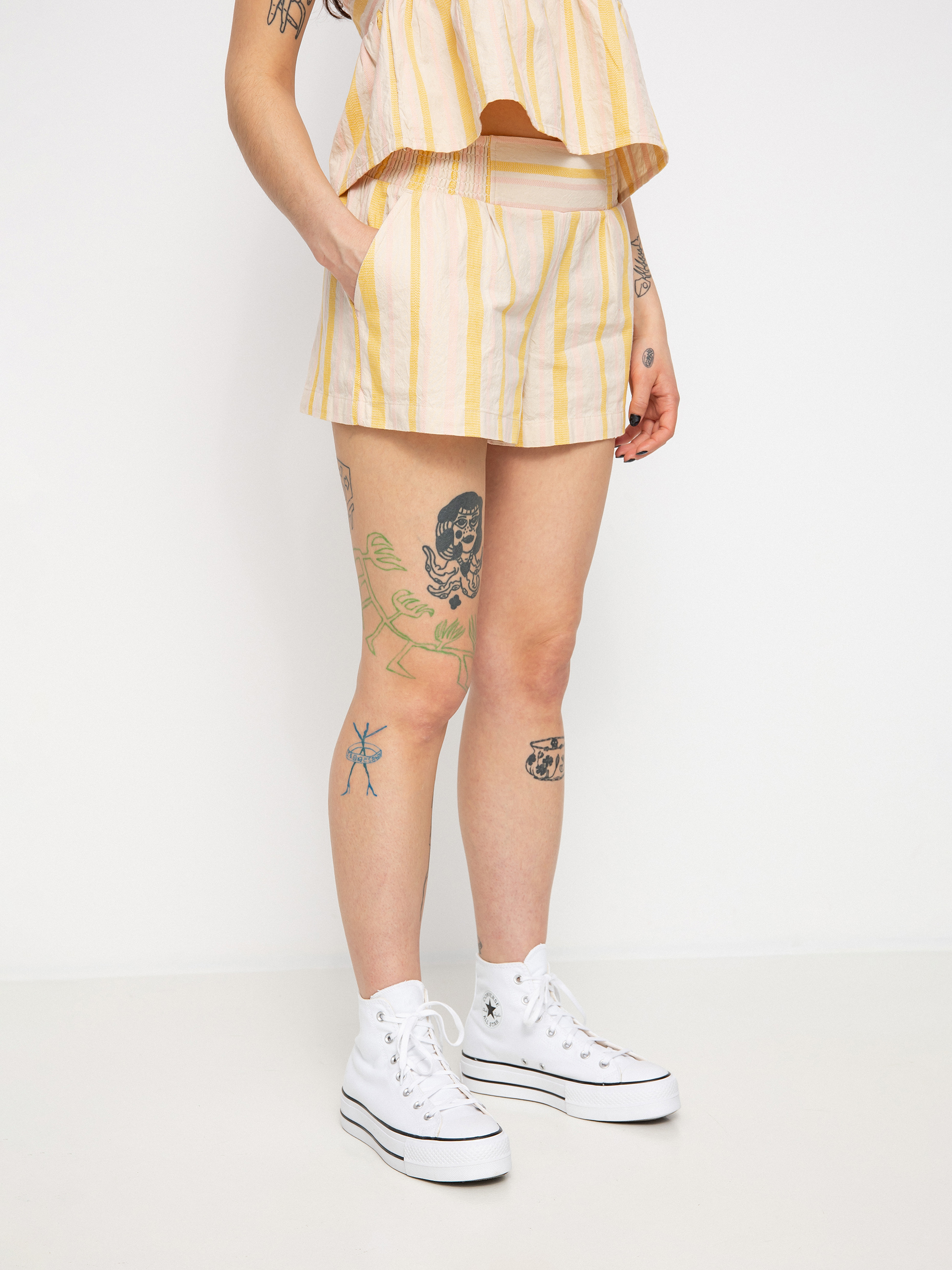 Къси панталони Roxy Handmade Life Wmn (tapioca alla stripe verticale)