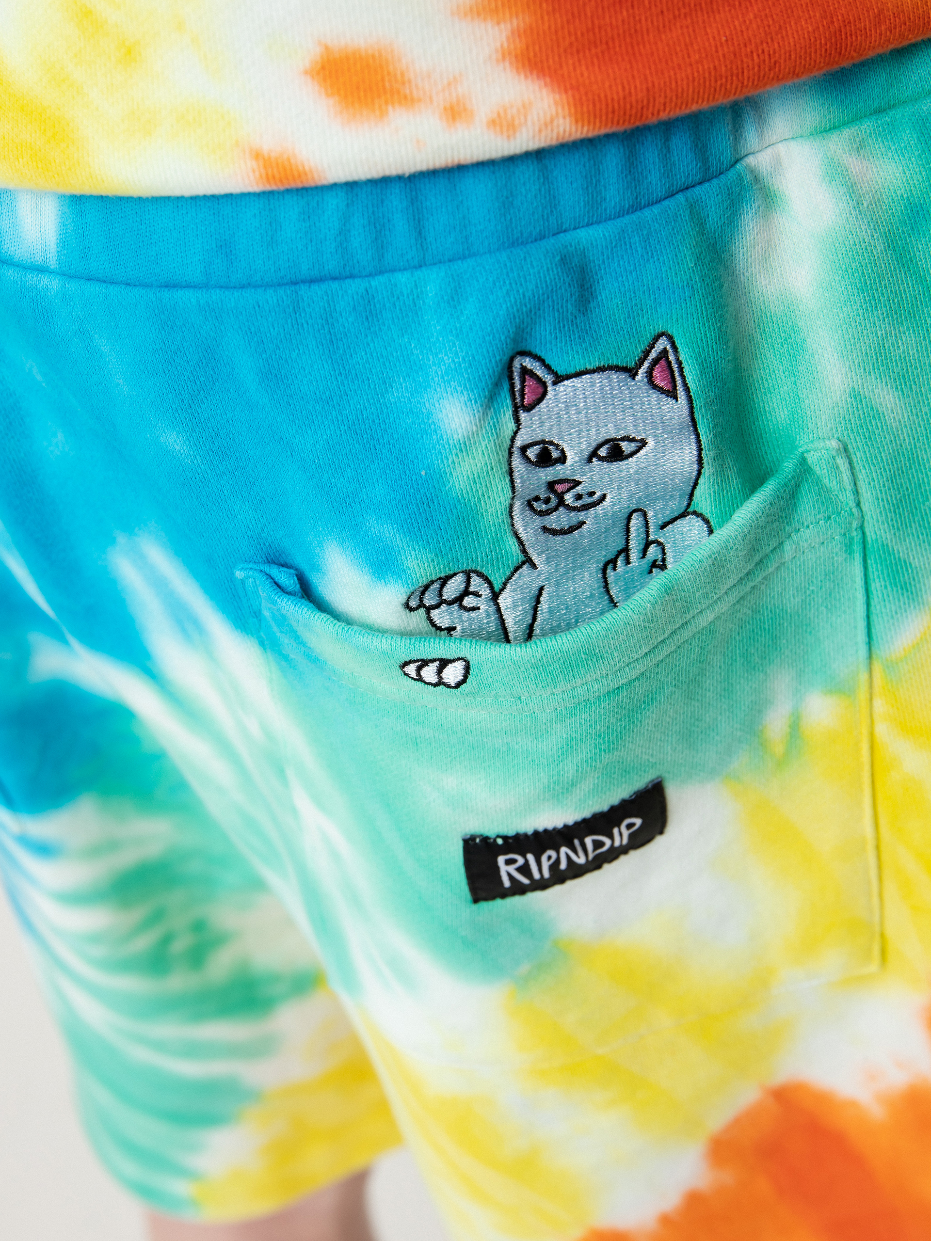 Къси панталони RipNDip Prisma (teal rainbow dye)