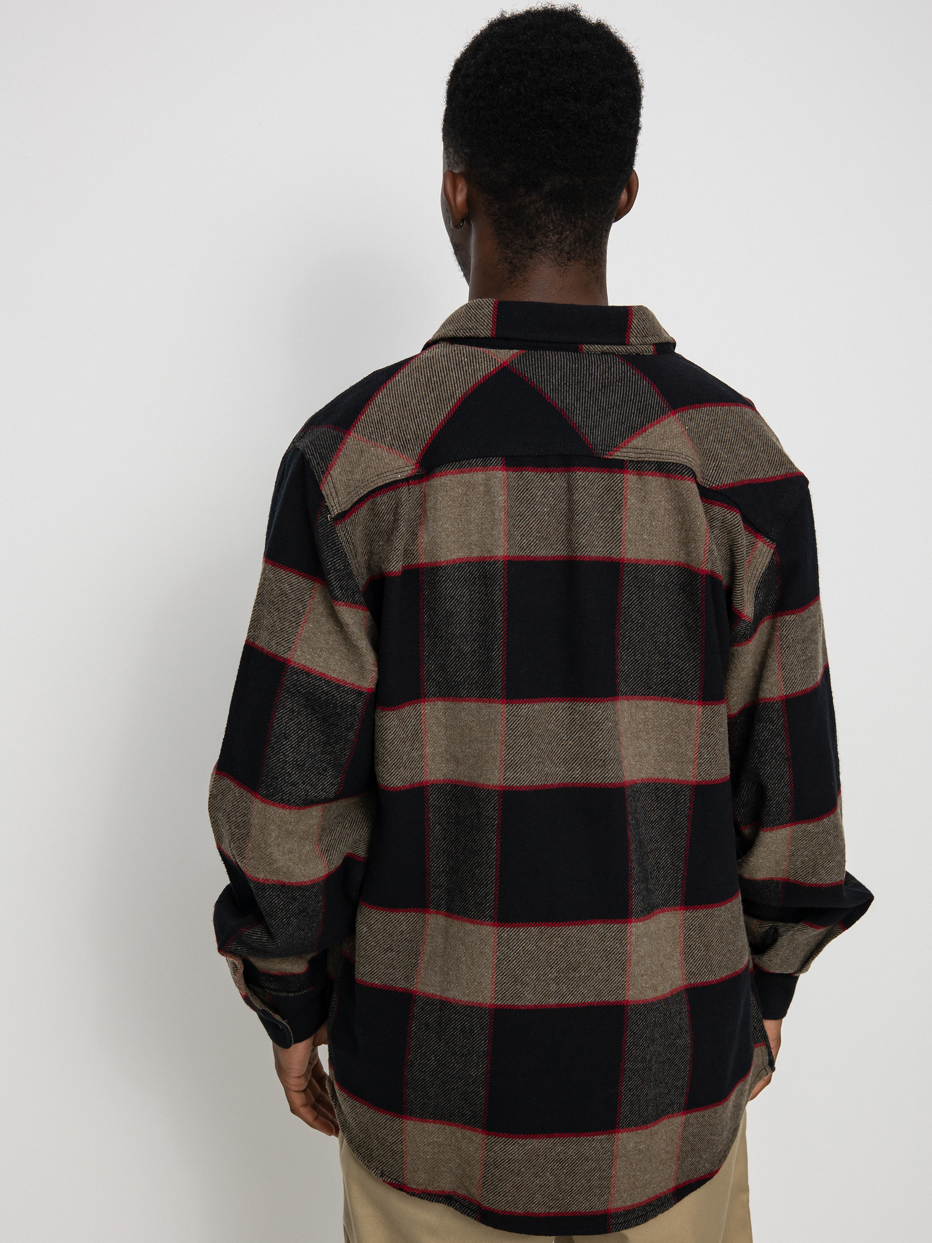 Риза Brixton Bowery Flannel Ls (heather grey/charcoal)