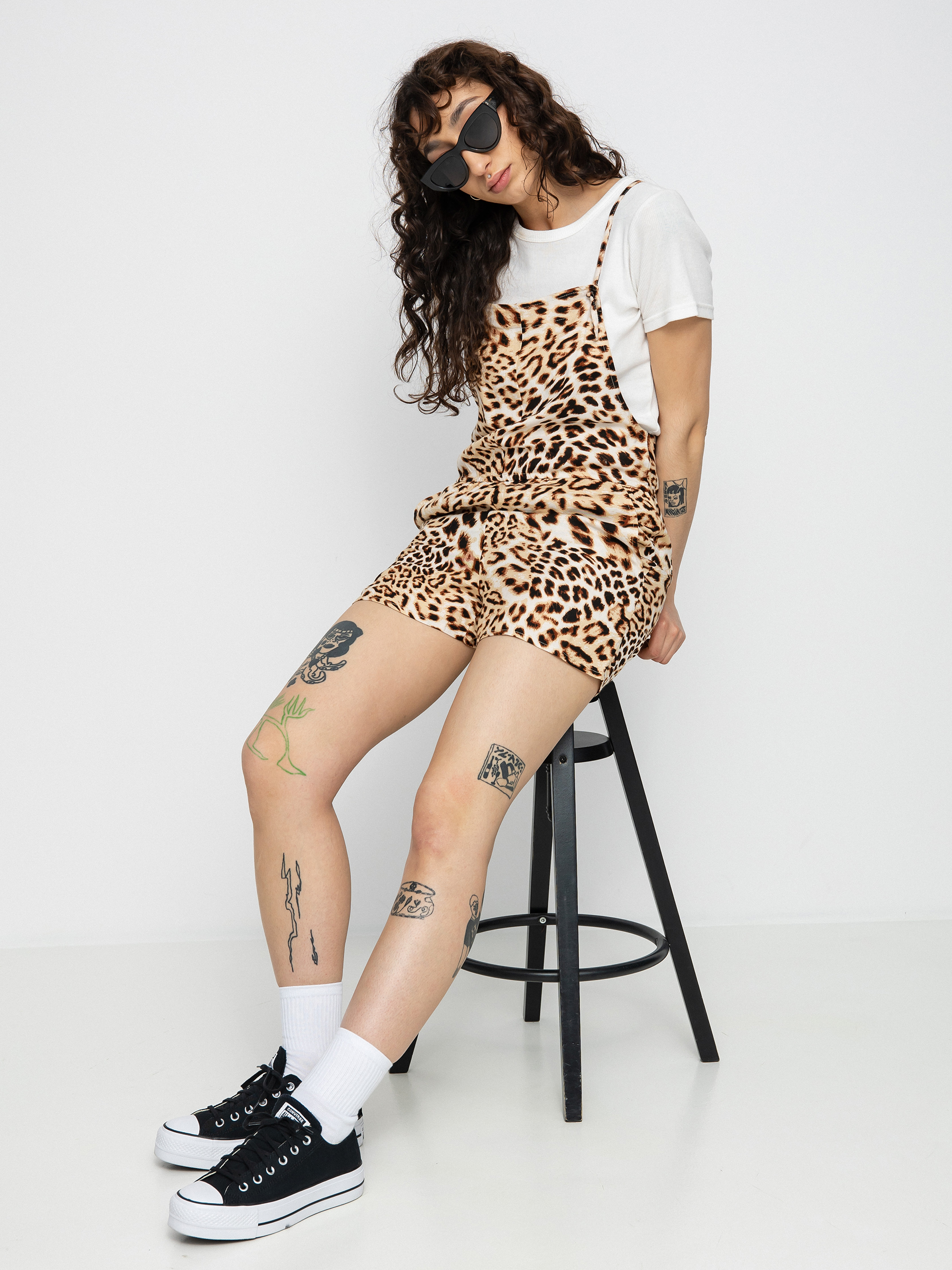 Дамски RVCA комбинезон Ogrodniczki Laidback Romper (light brown)