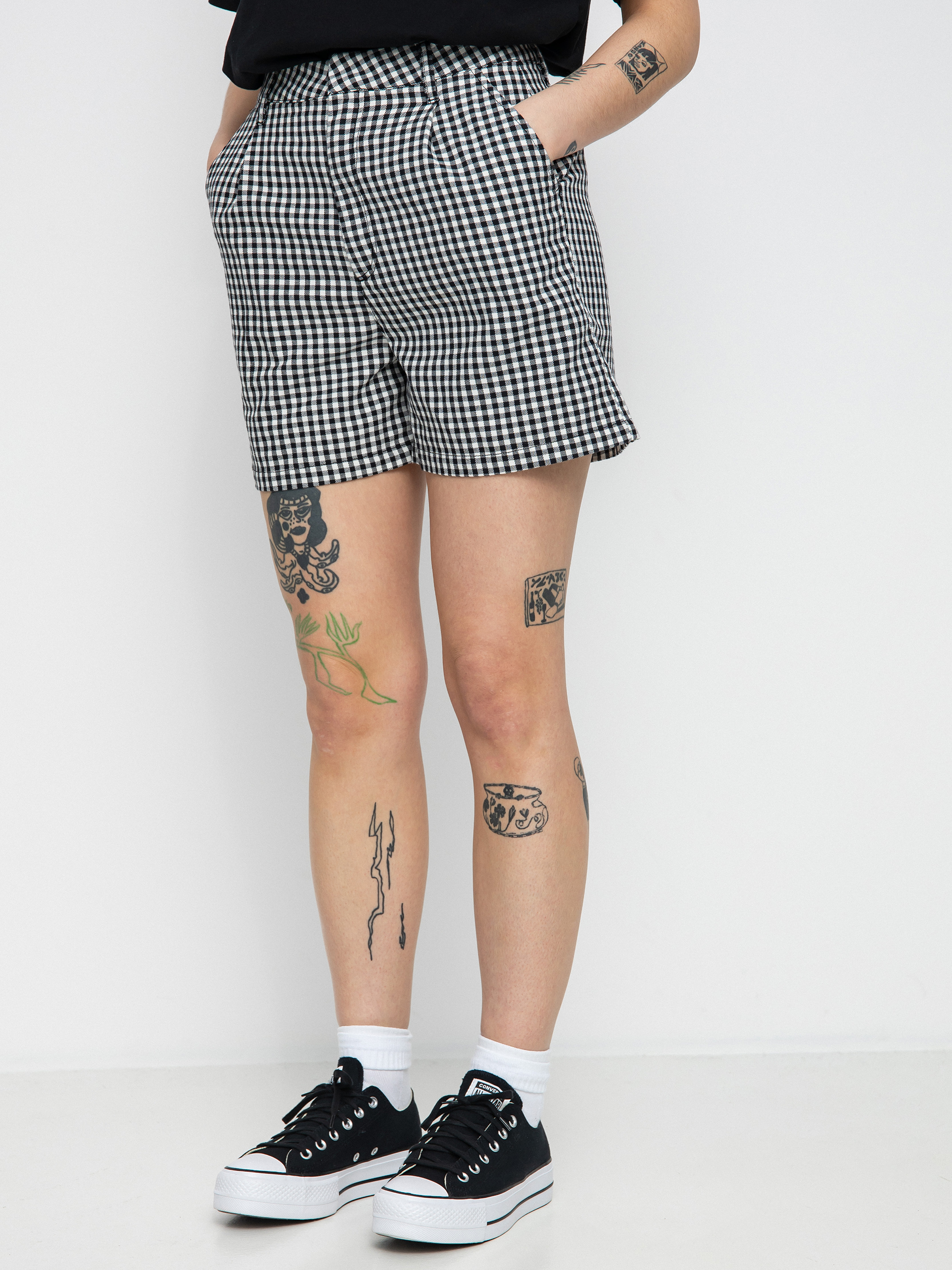 Къси панталони Brixton Victory Trouser Wmn (black gingham)