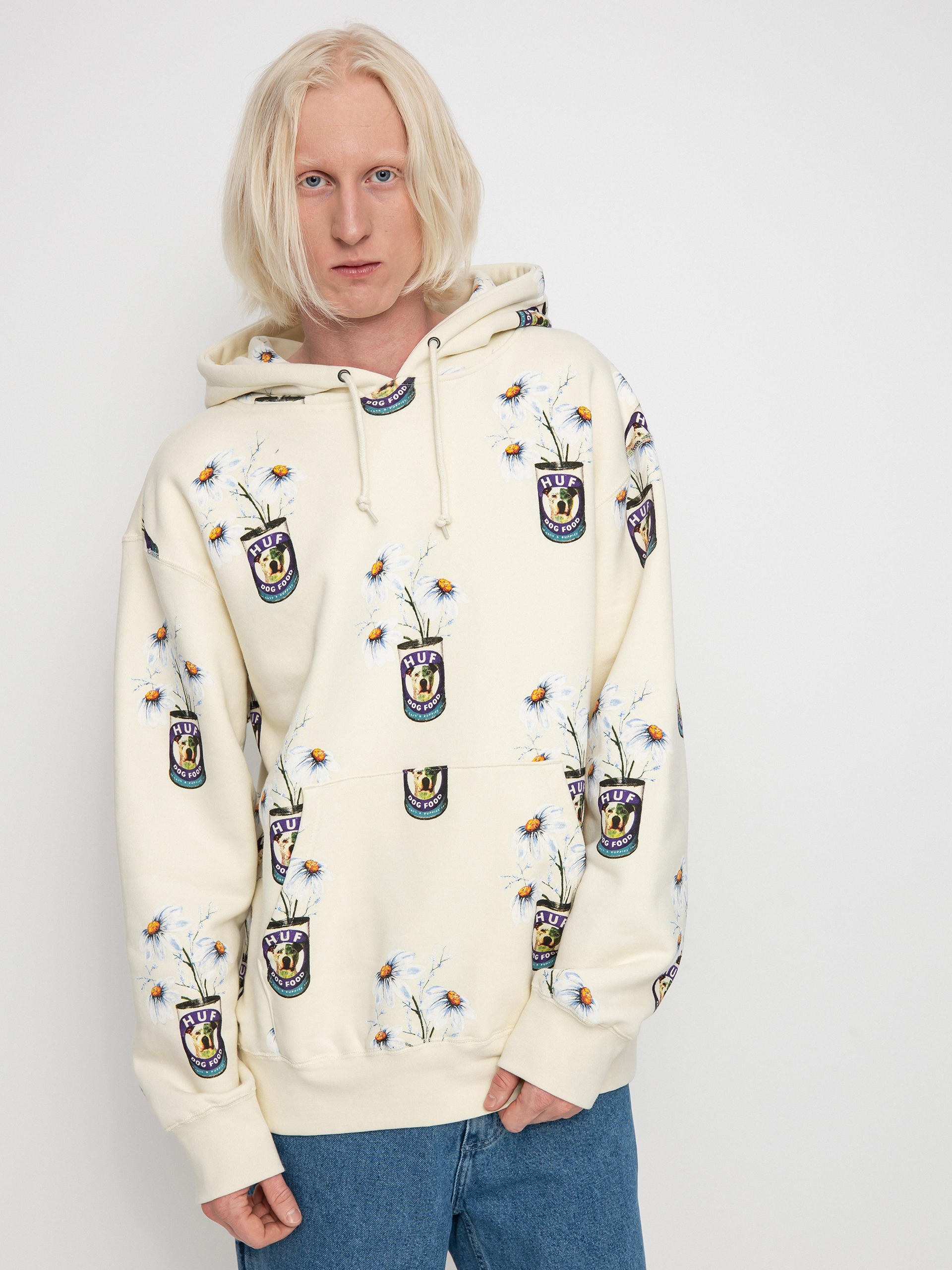 HUF Суитшърт с качулка Canned HD (off white)