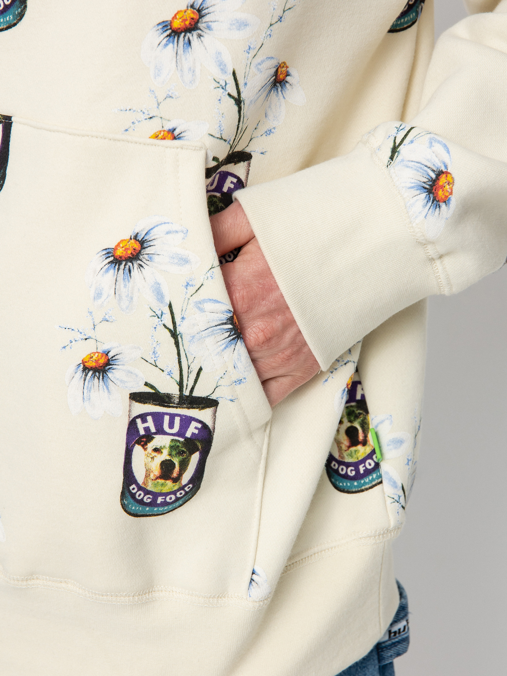 HUF Суитшърт с качулка Canned HD (off white)