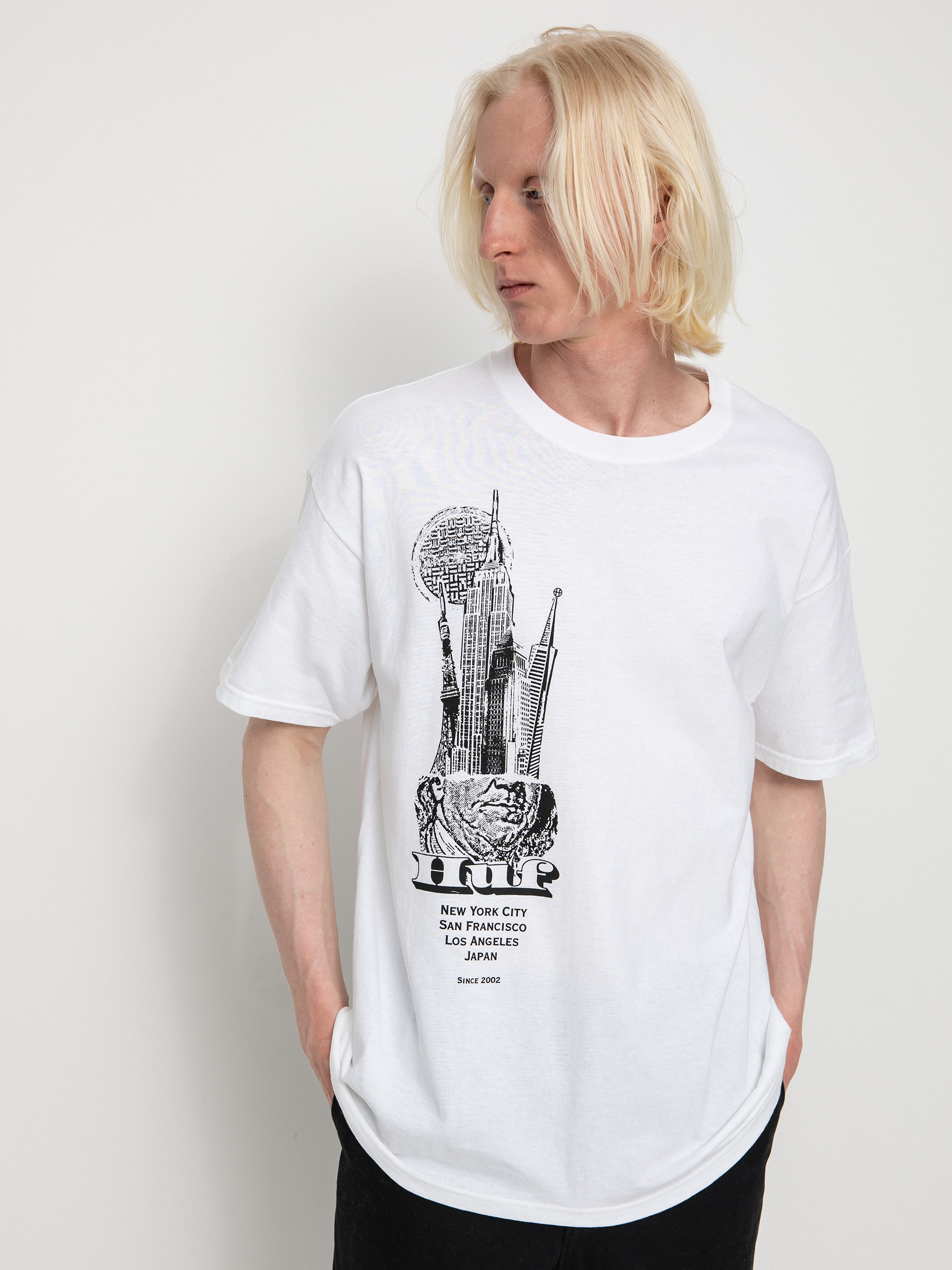 HUF Тениска Skyscrapers (white)