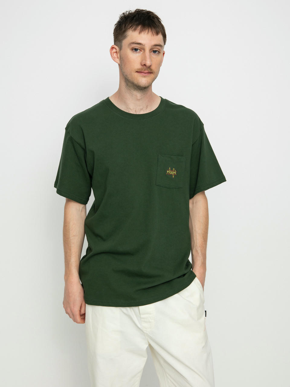 HUF Тениска Haze Script Pocket (forest green)