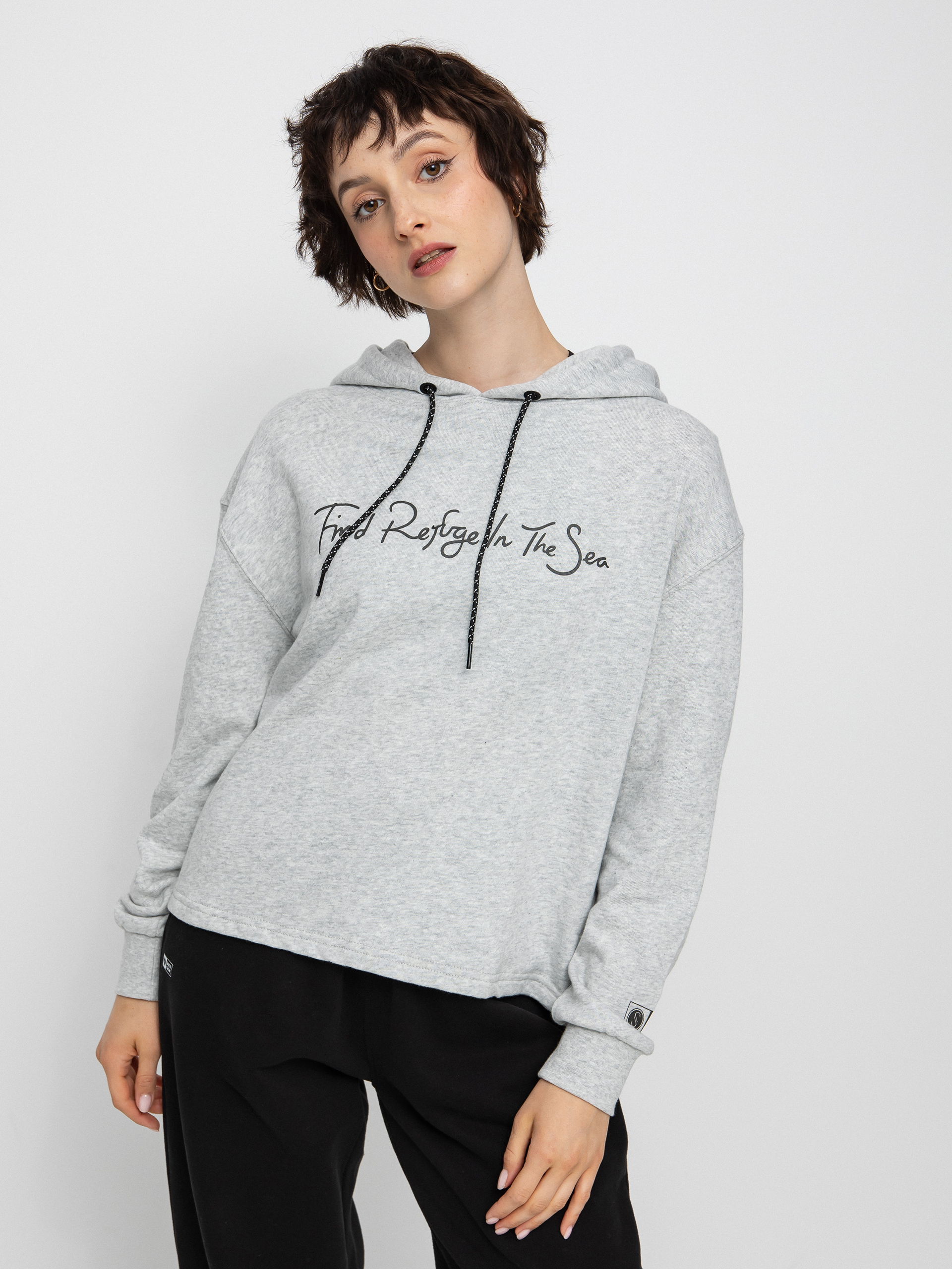 Salty Crew Суитшърт с качулка Sand Set Crop Wmn (athletic heather)