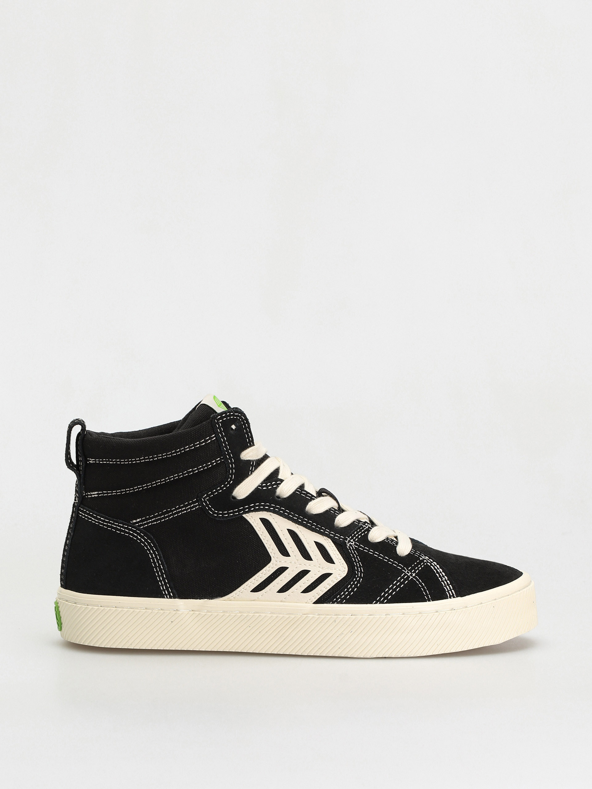 Cariuma Обувки Catiba High Pro (black suede and canvas contrast thread ivory logo)