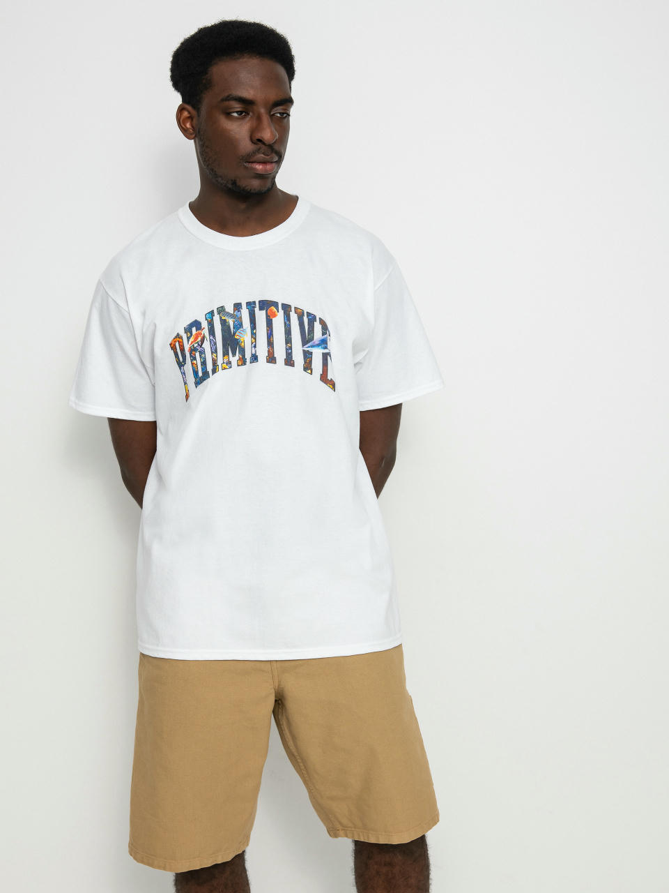 Primitive Тениска Collegiate Aquatic (white)