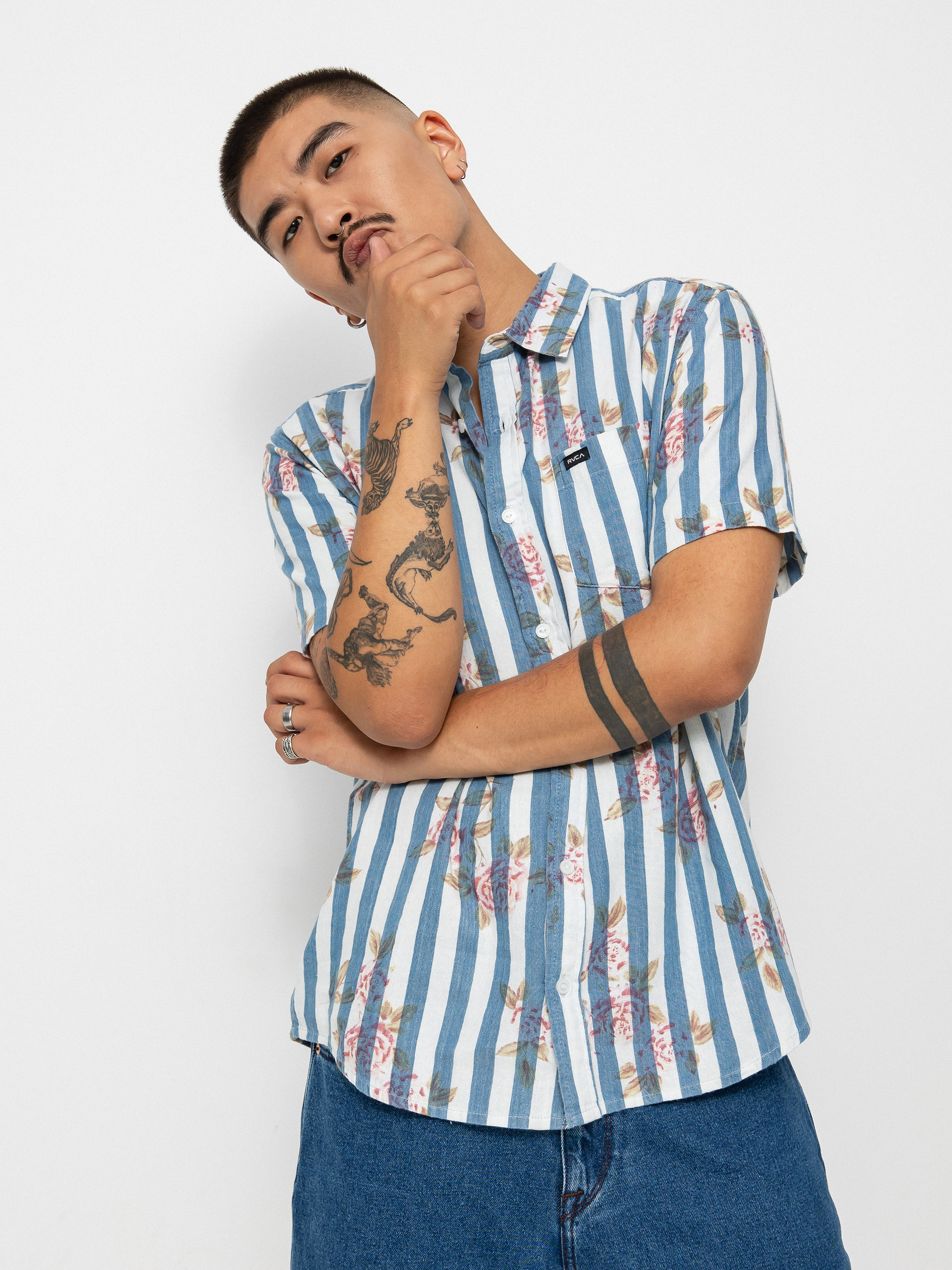 RVCA Риза Harbour (denim floral)