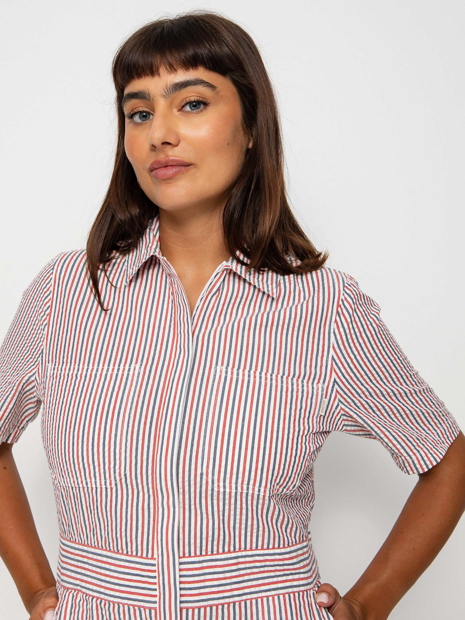 Дамски Brixton комбинезон Mersey Short Coverall (coverall stripe)