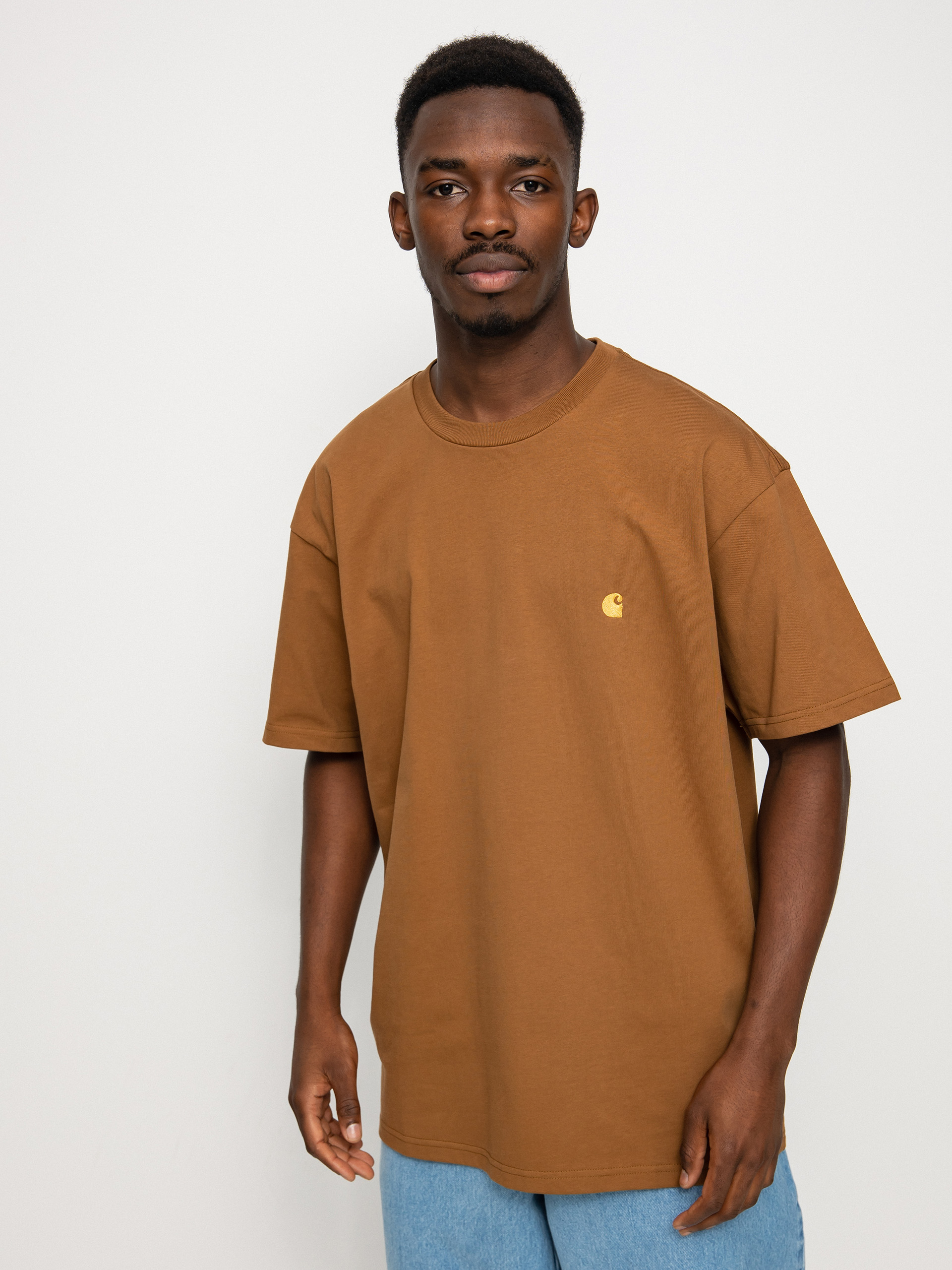 Тениска Carhartt WIP Chase (hamilton brown/gold)