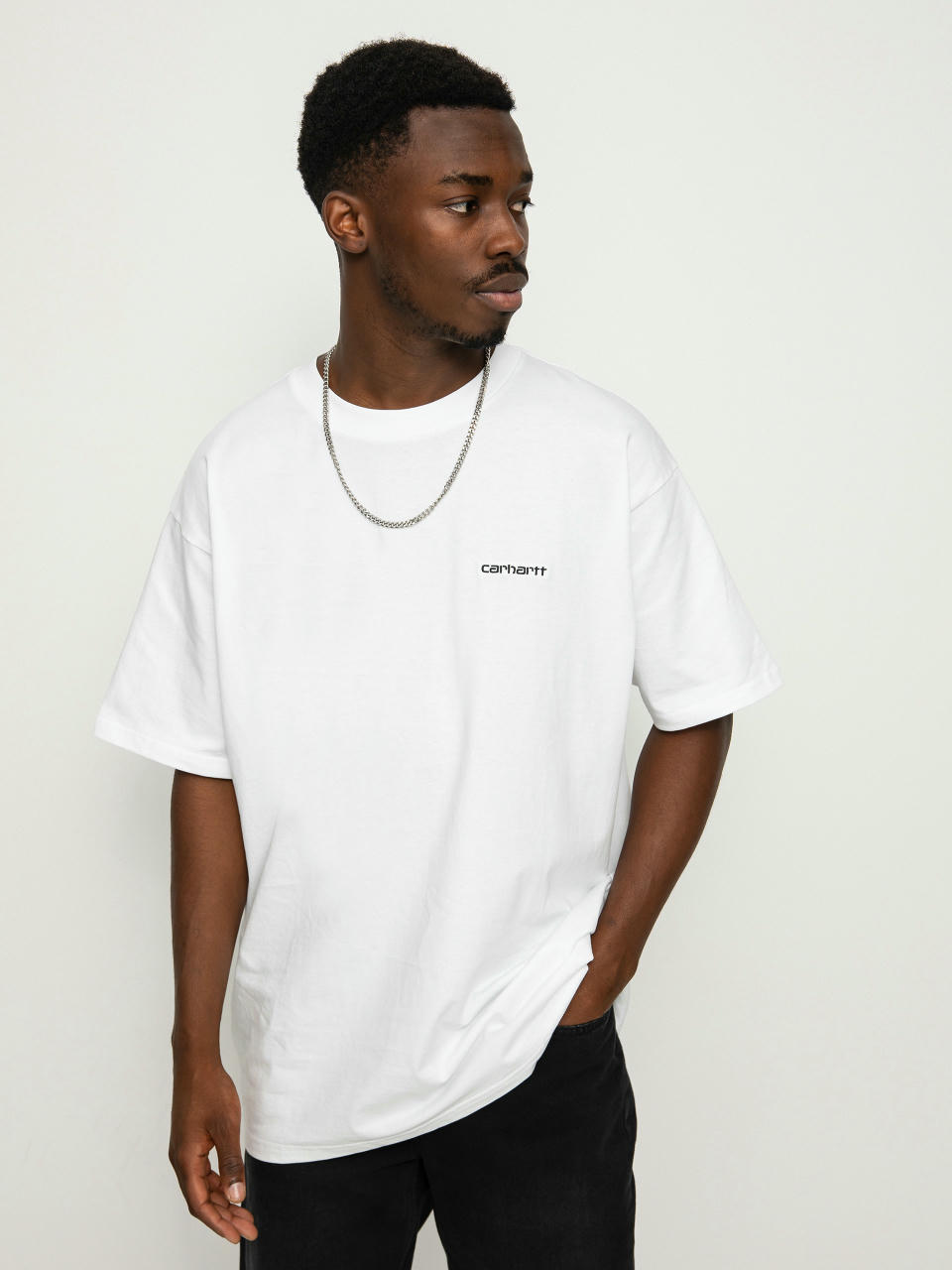 Carhartt WIP Тениска Script Embroidery (white/black)